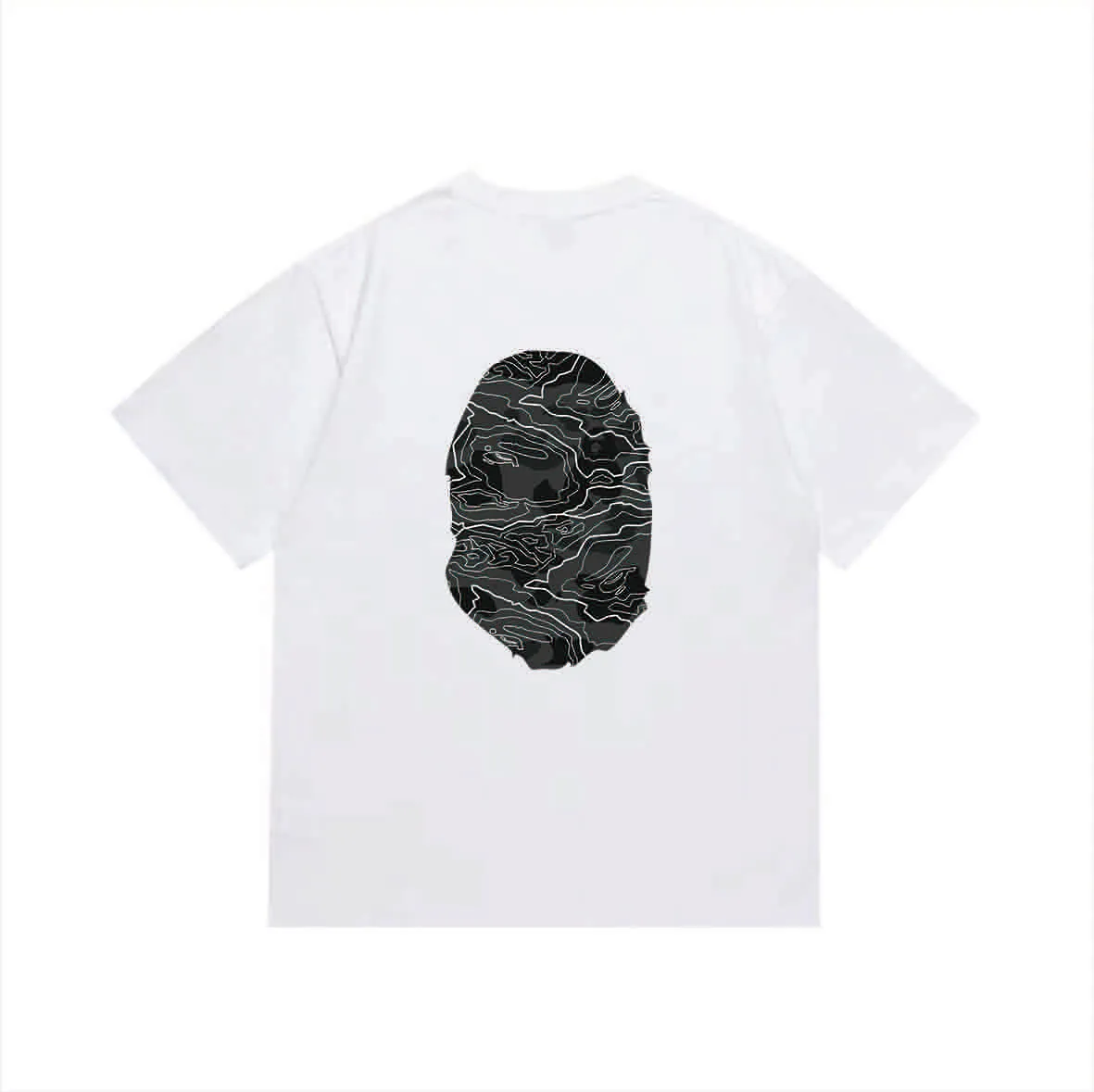 SC1027#p110💰 (top version) BAPE uses 260 grams of high-quality high-weave pure cotton fabric, double yarn combed, soft and non-pilling texture, imported environmentally friendly printing glue, bright and three-dimensional pattern, quality 💥Same style for men and women, the upper body is fashionable Color: Black White Size: S M L XL XXL