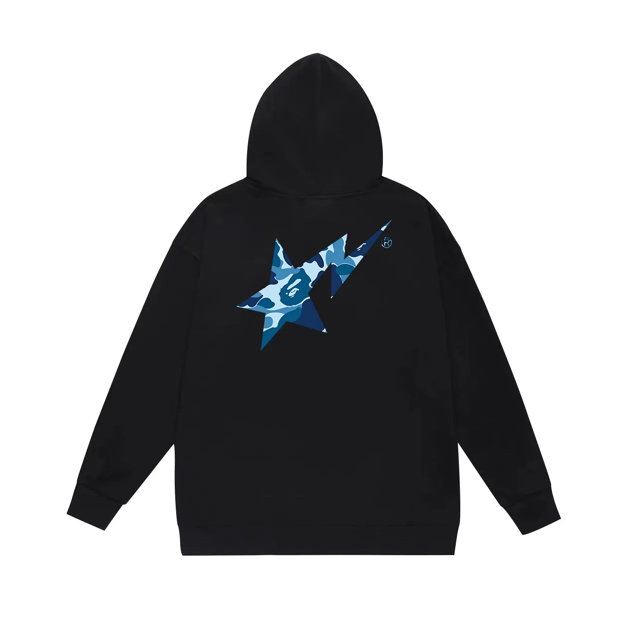 Model No. SC716# Terry p160 plus velvet 180💰 (top version) BAPE camouflage star letter printed hooded sweatshirt Made of 380g large terry (drop shoulder large version) fabric, soft and non-pilling, imported environmentally friendly printing glue, bright and three-dimensional pattern, quality 💥Same style for men and women. The upper body is trendy. Color: black blue, white blue, gray blue, size: S M L XL XXL