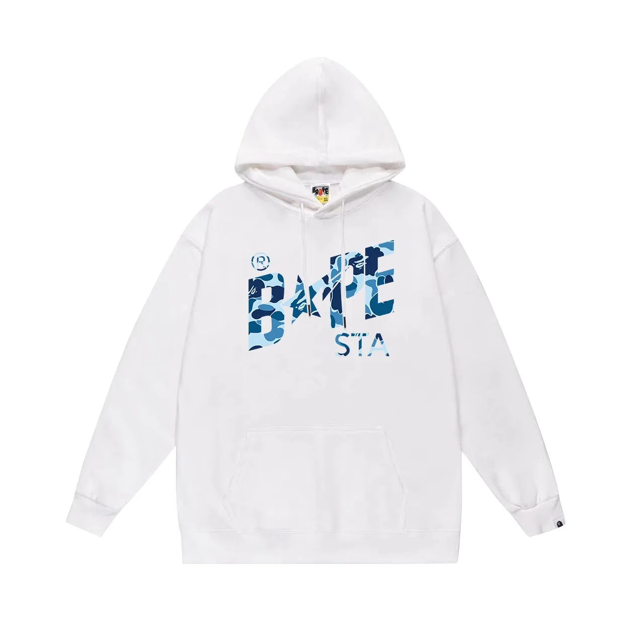 Model No. SC716# Terry p160 plus velvet 180💰 (top version) BAPE camouflage star letter printed hooded sweatshirt Made of 380g large terry (drop shoulder large version) fabric, soft and non-pilling, imported environmentally friendly printing glue, bright and three-dimensional pattern, quality 💥Same style for men and women. The upper body is trendy. Color: black blue, white blue, gray blue, size: S M L XL XXL