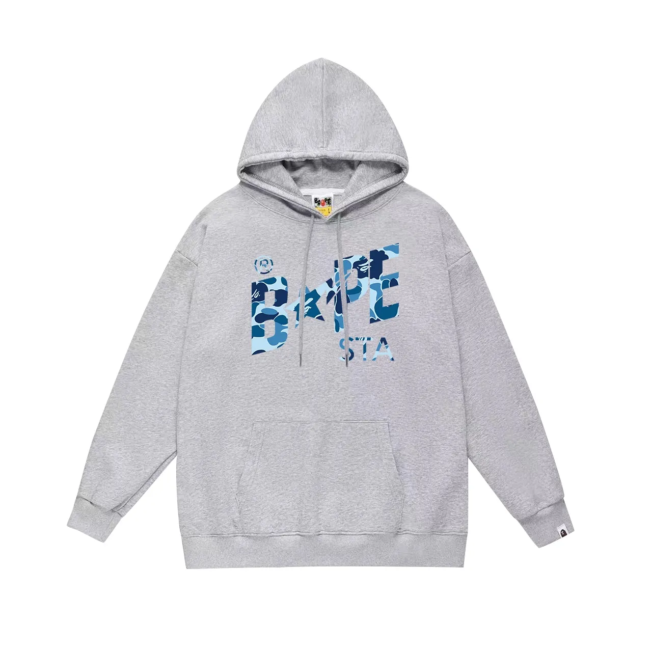Model No. SC716# Terry p160 plus velvet 180💰 (top version) BAPE camouflage star letter printed hooded sweatshirt Made of 380g large terry (drop shoulder large version) fabric, soft and non-pilling, imported environmentally friendly printing glue, bright and three-dimensional pattern, quality 💥Same style for men and women. The upper body is trendy. Color: black blue, white blue, gray blue, size: S M L XL XXL