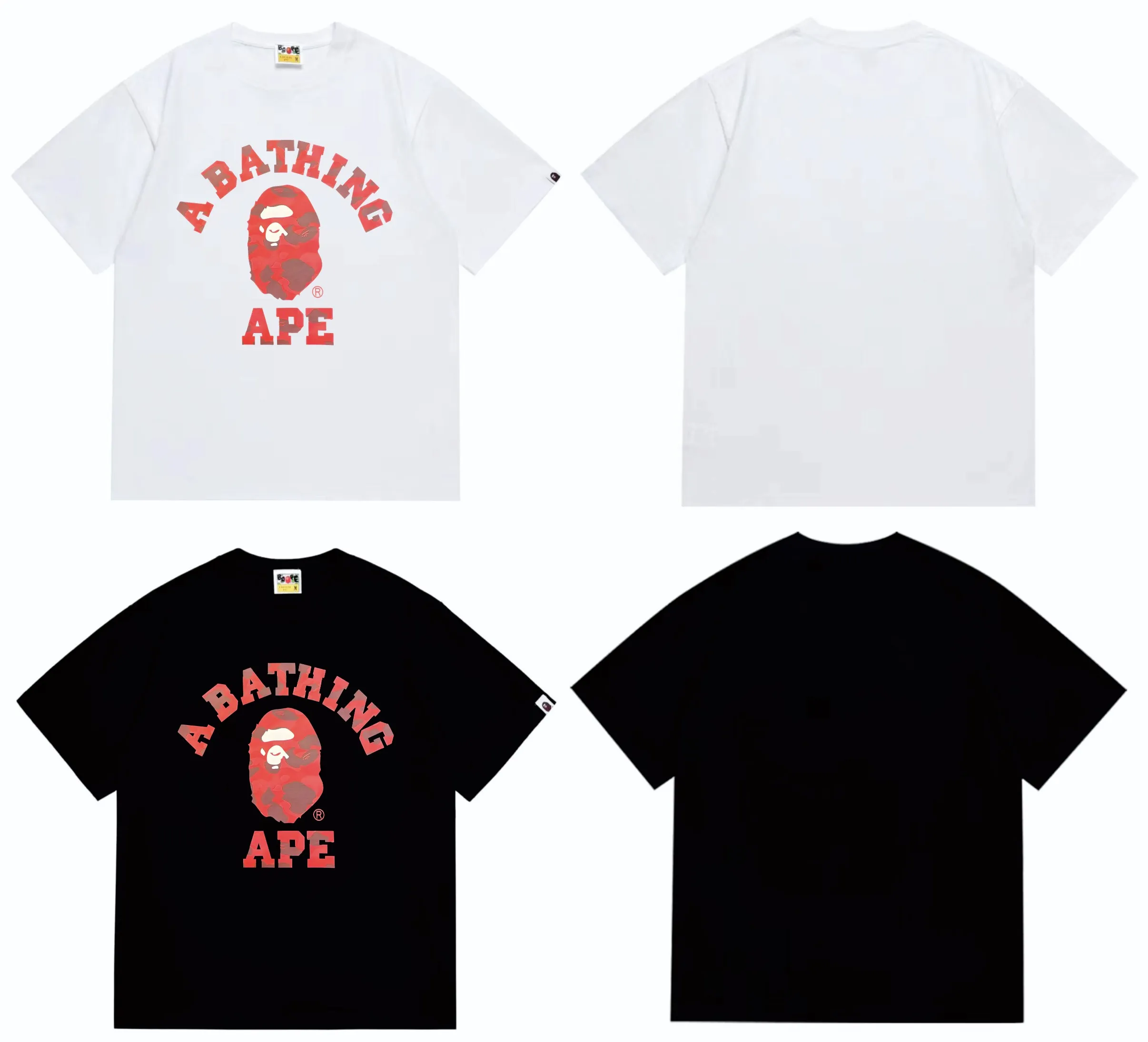 SC249#p110💰 (top version) BAPE camouflage ape head letter printed short-sleeved T-shirt Made of 260 grams of high-quality high-weave pure cotton fabric, double yarn combed, soft texture without pilling, imported environmentally friendly printing glue, bright and three-dimensional pattern, quality 💥unisex style, the upper body is fashionable Color: black red white red black purple white purple black yellow white yellow black blue white blue black camouflage green white camouflage green Size: S M L XL XXL
