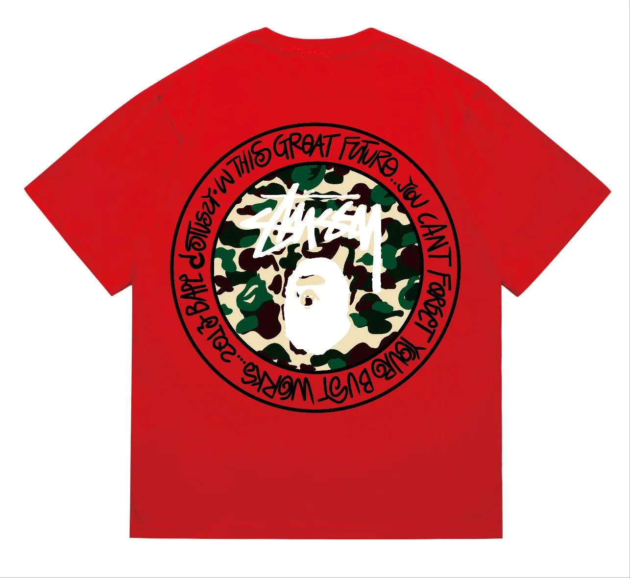 SC219#p110💰 (top version) BAPE×Stussy co-branded Stussy letter ape print T-shirt Made of 260 grams of high-quality high-weave pure cotton fabric, double yarn combed, soft texture without pilling, imported environmentally friendly printing glue, bright and three-dimensional pattern, quality 💥Same style for men and women, the upper body is fashionable Color: black and white print, gray and white print, pink and white print, red and white print, white and black print, gray and black print, red and black print Pink and black print Size: S M L XL XXL