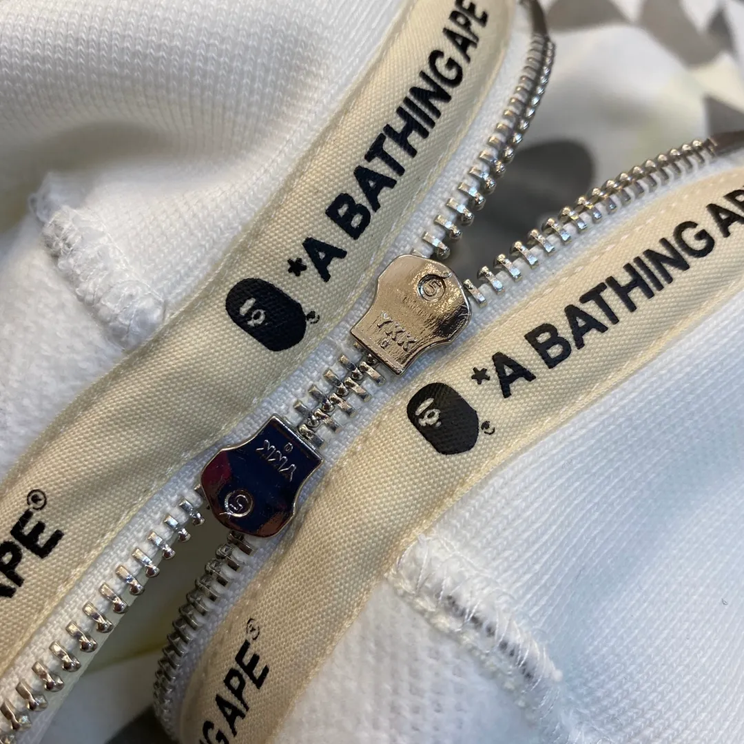 💰440 BAPE double hood camouflage luminous classic design printing custom fabrics couple model: S—XXL [gray white]