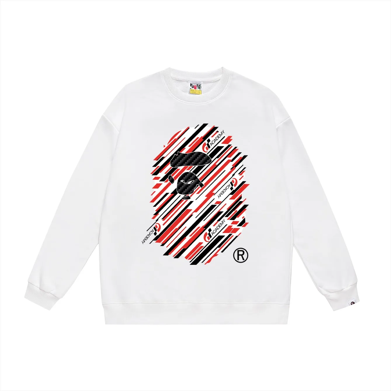 P150 model number SC452# terry 75 plus velvet 80 (top version) BAPE×GT co-branded twill ape head letter print round neck sweatshirt Made of 350g large terry (drop shoulder large version) fabric, soft texture and no pilling Imported environmentally friendly printing glue The pattern is bright and three-dimensional Quality 💥Same style for men and women The upper body is trendy Color: black white gray Size: S M L XL XXL