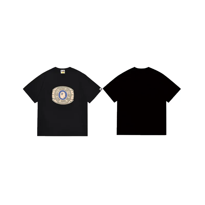 SC1031#p110💰 (top version) BAPE uses 260 grams of high-quality high-weave pure cotton fabric, double yarn combed, soft texture and no pilling, imported environmentally friendly printing glue, bright and three-dimensional pattern, quality 💥Same style for men and women, the upper body is fashionable Color: black white Size: S M L XL XXL