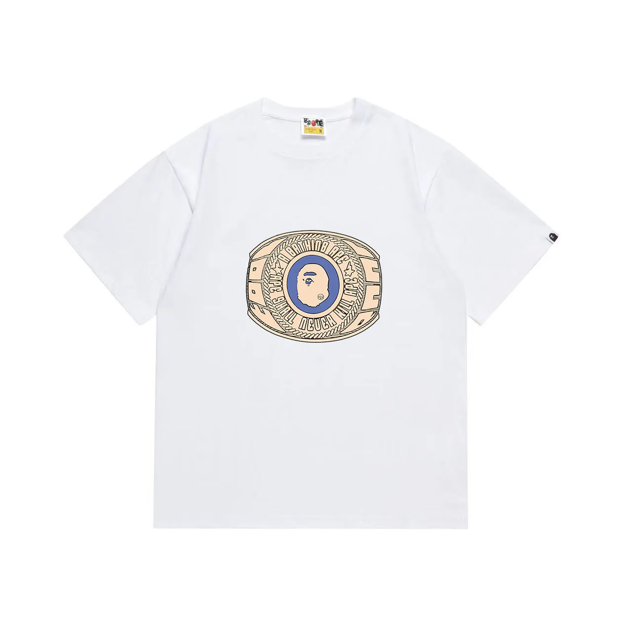 SC1031#p110💰 (top version) BAPE uses 260 grams of high-quality high-weave pure cotton fabric, double yarn combed, soft texture and no pilling, imported environmentally friendly printing glue, bright and three-dimensional pattern, quality 💥Same style for men and women, the upper body is fashionable Color: black white Size: S M L XL XXL