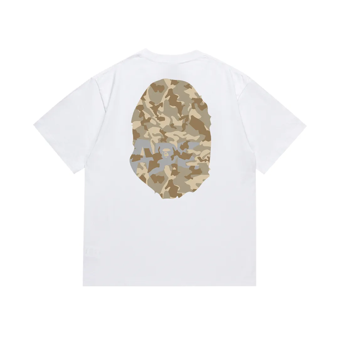 P110 SC030# (top version) BAPE letter desert camouflage ape head double-sided printed short-sleeved T-shirt Made of 260 grams of high-quality high-weave pure cotton fabric, double yarn combed, soft texture and no pilling Imported environmentally friendly printing glue The pattern is bright and three-dimensional Quality 💥Same style for men and women The upper body is trendy Color: black white Size: S M L XL XXL