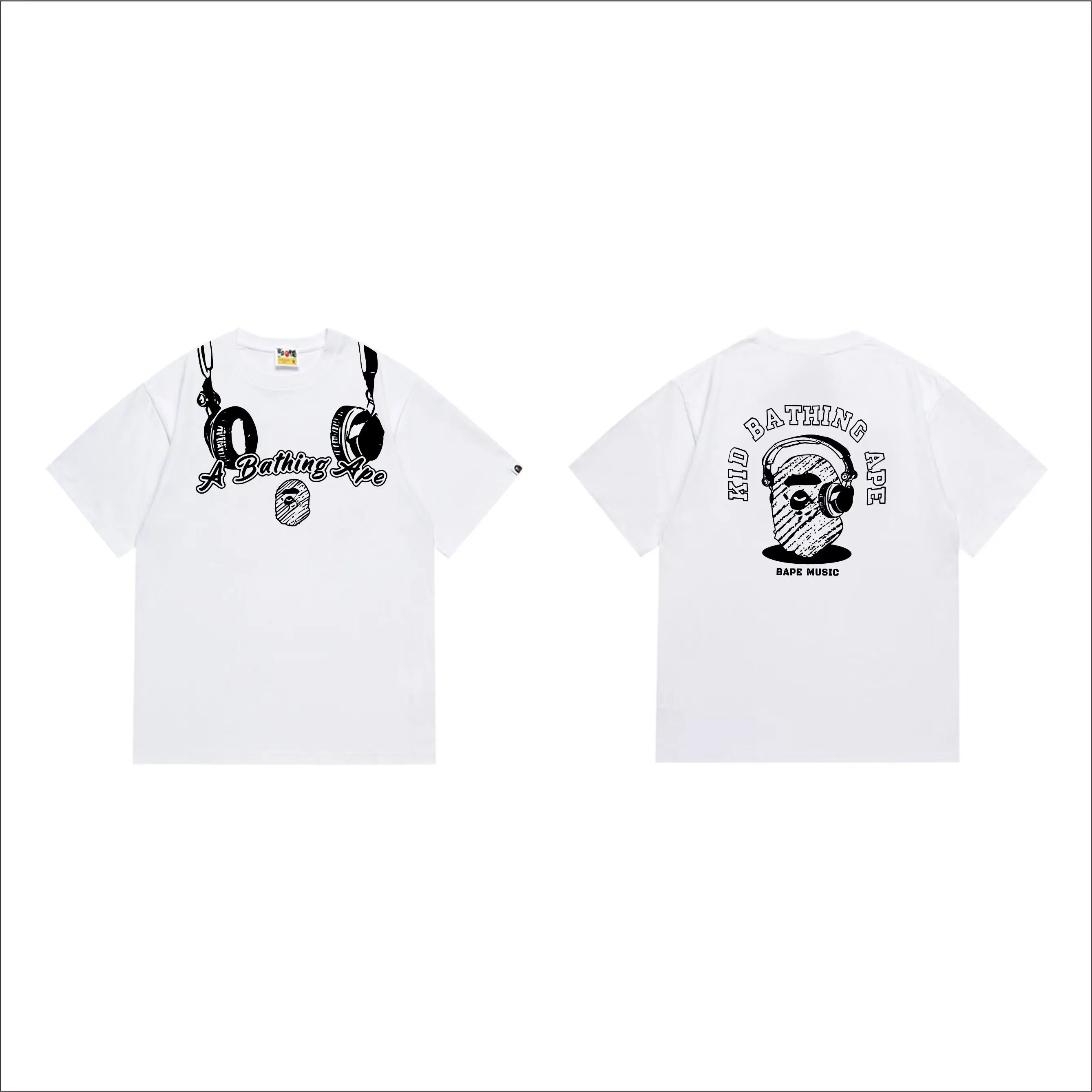 SC1006#p110💰 (top version) BAPE uses 260 grams of high-quality high-weave pure cotton fabric, double yarn combed, soft texture and no pilling, imported environmentally friendly printing glue, bright and three-dimensional pattern, quality 💥Same style for men and women, the upper body is fashionable Color: black white Size: S M L XL XXL