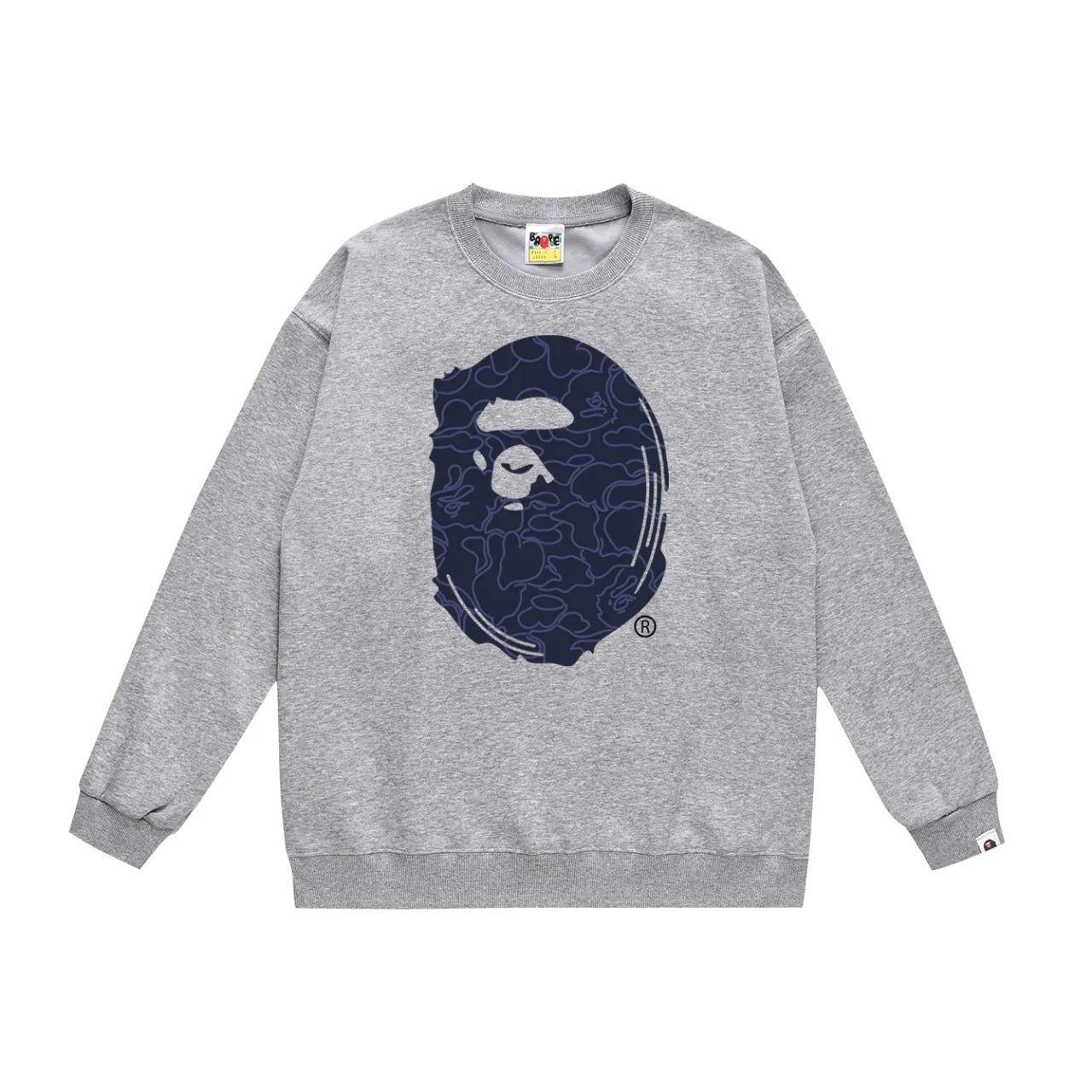 P160 model number SC473# terry 80 plus velvet 90 (top version) BAPE Monkey Head 30th Anniversary Limited Edition Camouflage Round Neck Sweater Made of 380g large terry (drop shoulder large version) fabric, soft and non-pilling texture, imported environmentally friendly printing glue, bright and three-dimensional pattern, quality 💥Same style for men and women. The upper body is trendy. Colors: black green, white green, gray green, black red, white red, gray red, black blue, white blue Gray blue Size: S M L XL XXL