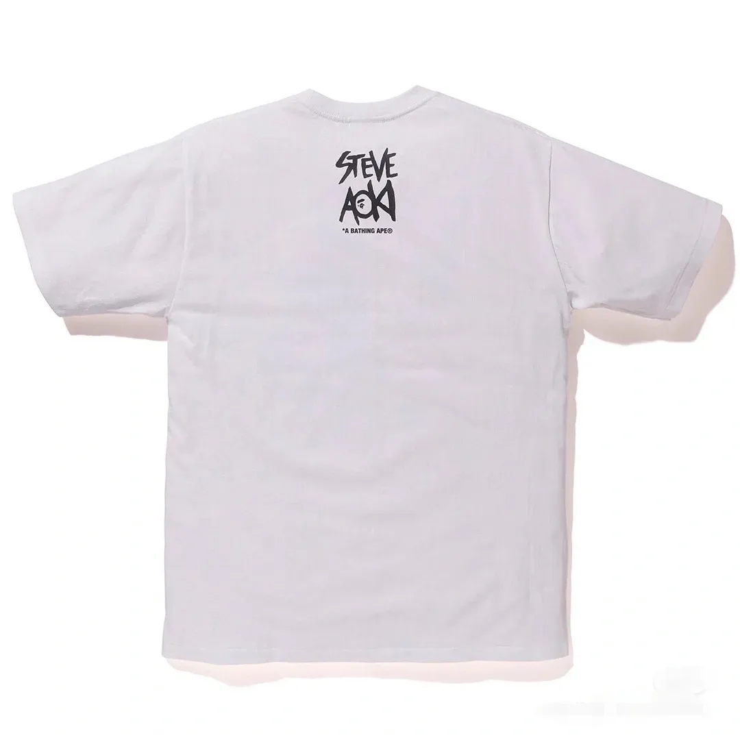 P110 001006 BAPE ape head digital printed short-sleeved T-shirt, complete with three labels, same style for men and women, loose and large version, size s: MLXLXXL, color: black, white
