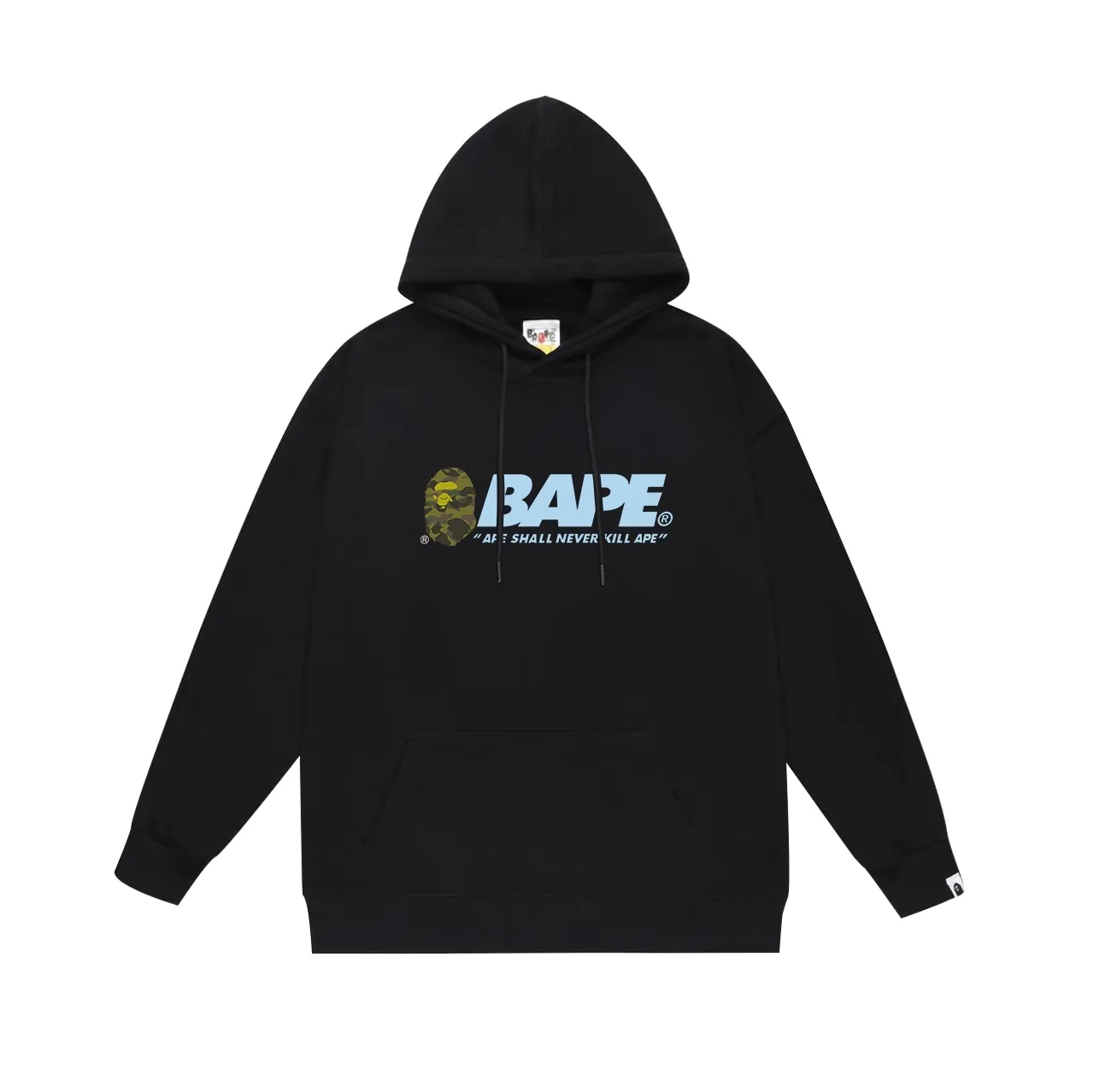 Model number SC670#terry p160 plus velvet p180💰 (top version) BAPE SUMMER CAMP camouflage ape head print hooded sweatshirt Made of 380g large terry 430g silver fox velvet (drop shoulder large version) fabric, soft and non-pilling, imported environmentally friendly printing glue, bright and three-dimensional pattern, quality💥same style for men and women, the upper body is trendy Color: black white gray Size: S M L XL XXL