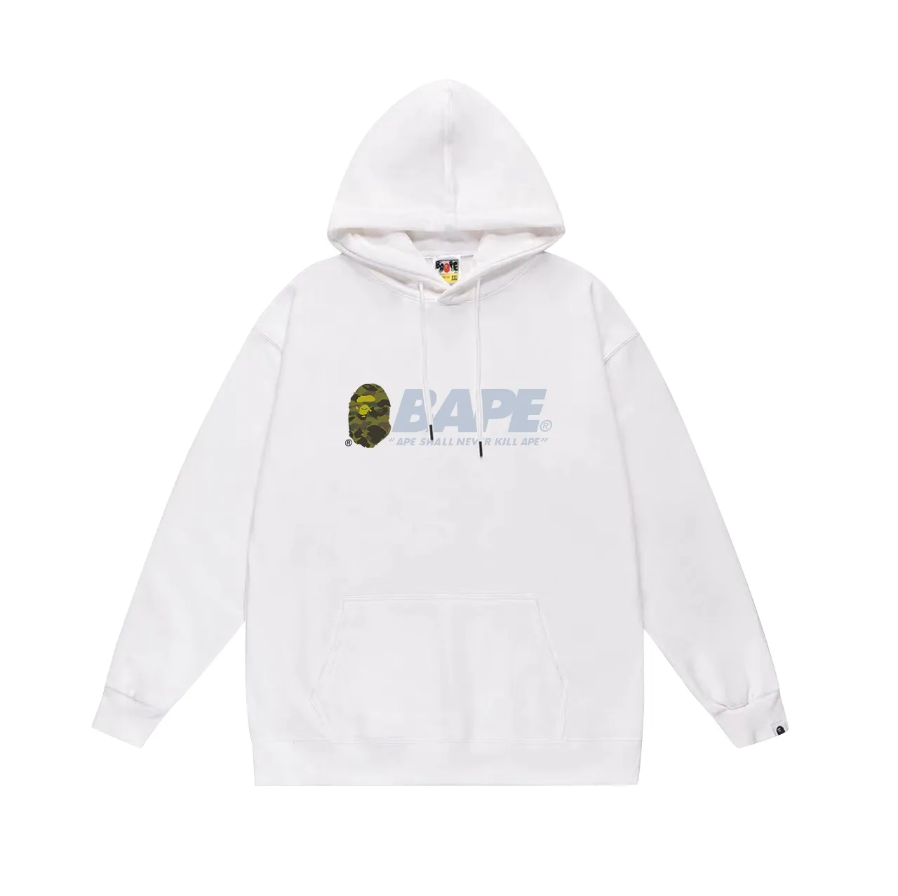 Model number SC670#terry p160 plus velvet p180💰 (top version) BAPE SUMMER CAMP camouflage ape head print hooded sweatshirt Made of 380g large terry 430g silver fox velvet (drop shoulder large version) fabric, soft and non-pilling, imported environmentally friendly printing glue, bright and three-dimensional pattern, quality💥same style for men and women, the upper body is trendy Color: black white gray Size: S M L XL XXL
