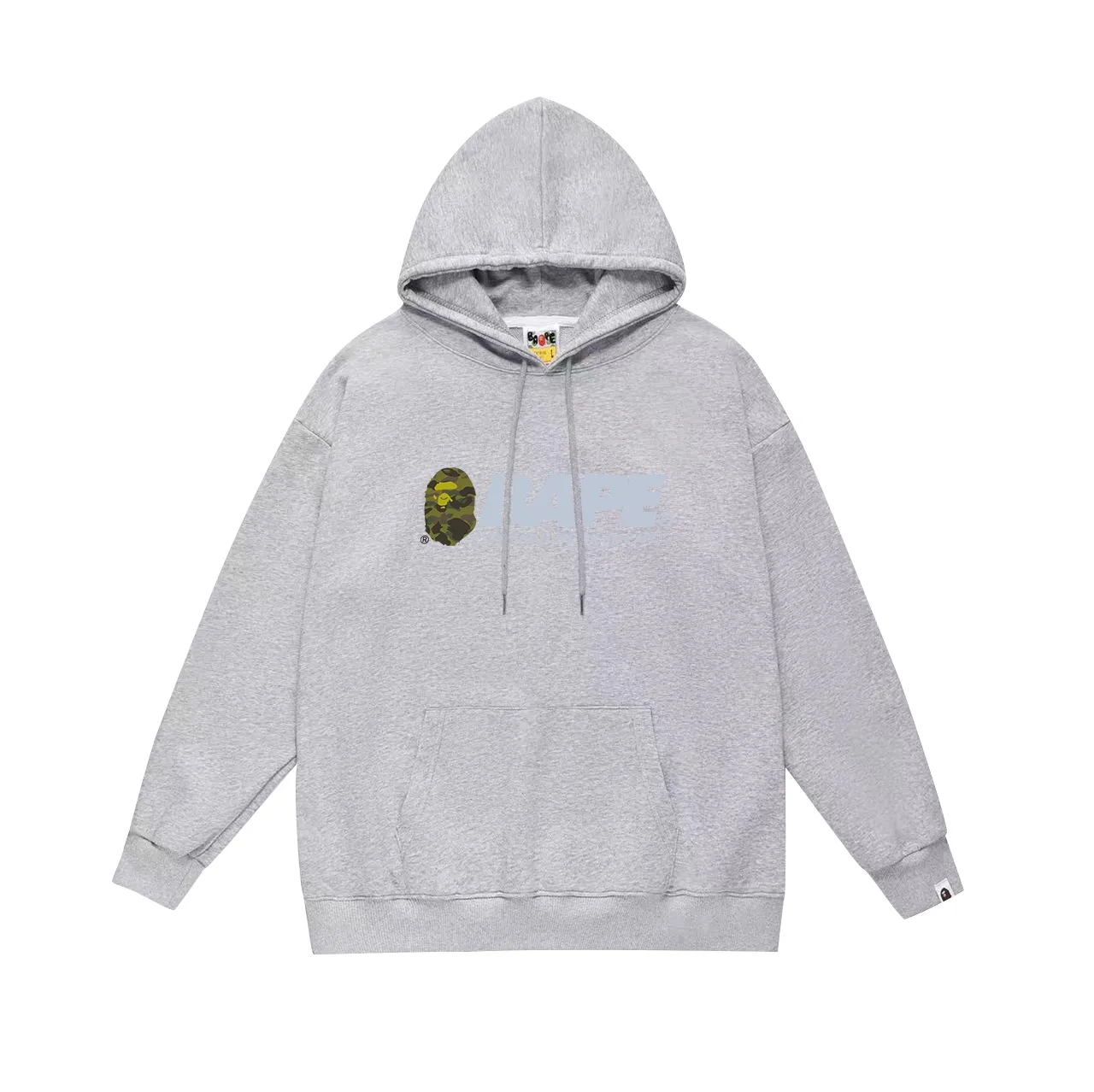 Model number SC670#terry p160 plus velvet p180💰 (top version) BAPE SUMMER CAMP camouflage ape head print hooded sweatshirt Made of 380g large terry 430g silver fox velvet (drop shoulder large version) fabric, soft and non-pilling, imported environmentally friendly printing glue, bright and three-dimensional pattern, quality💥same style for men and women, the upper body is trendy Color: black white gray Size: S M L XL XXL