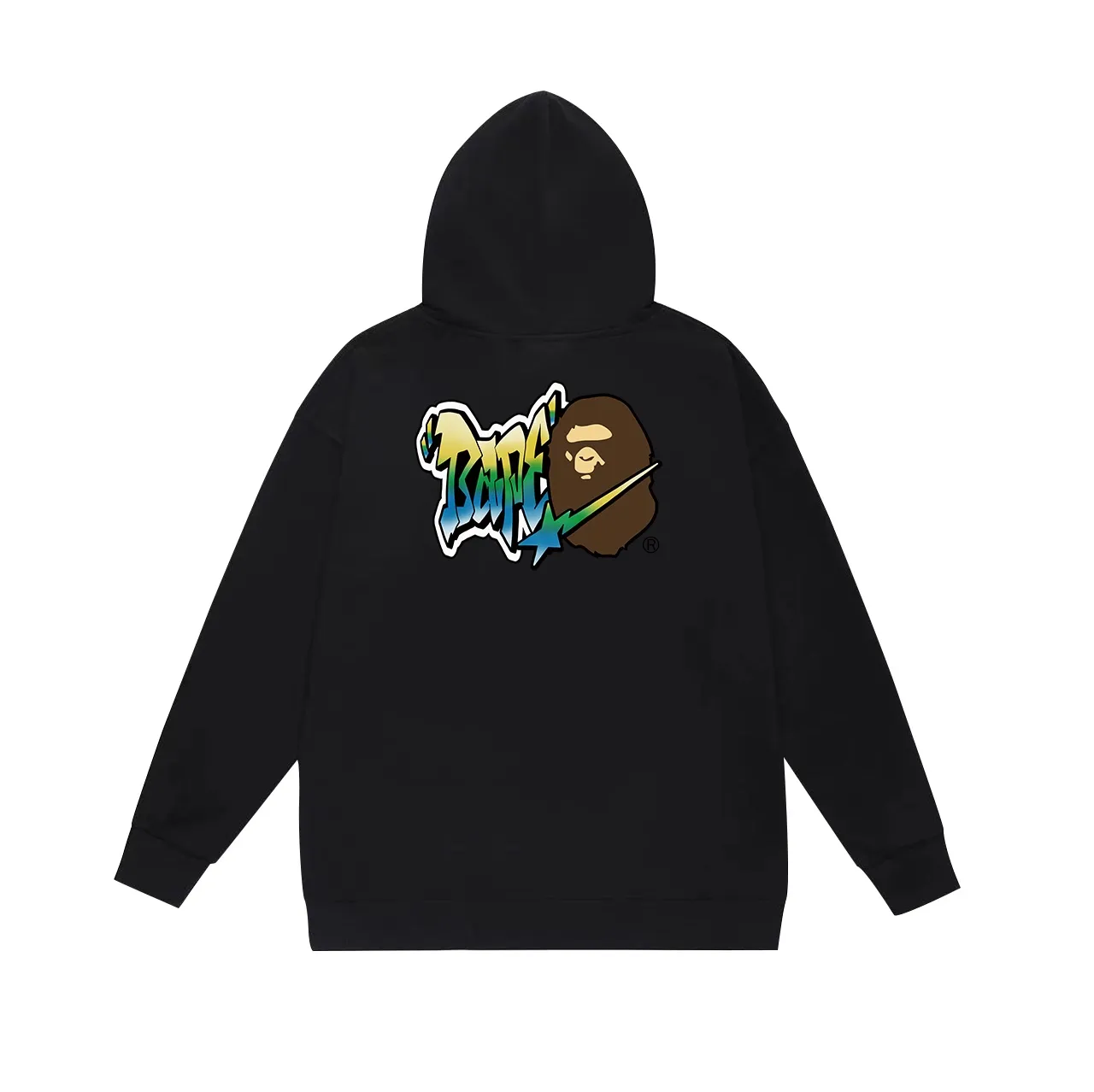 Model No. SC692# terry p160 plus velvet p180💰 (top version) BAPE graffiti letter ape head star printed hooded sweatshirt. Made of 380g large terry 430g silver fox velvet (drop shoulder large version) fabric. The texture is soft and non-pilling. Imported environmentally friendly printing glue. The pattern is bright and three-dimensional. Quality💥Same style for men and women. The upper body is trendy. Color: black white gray Size: S M L XL XXL