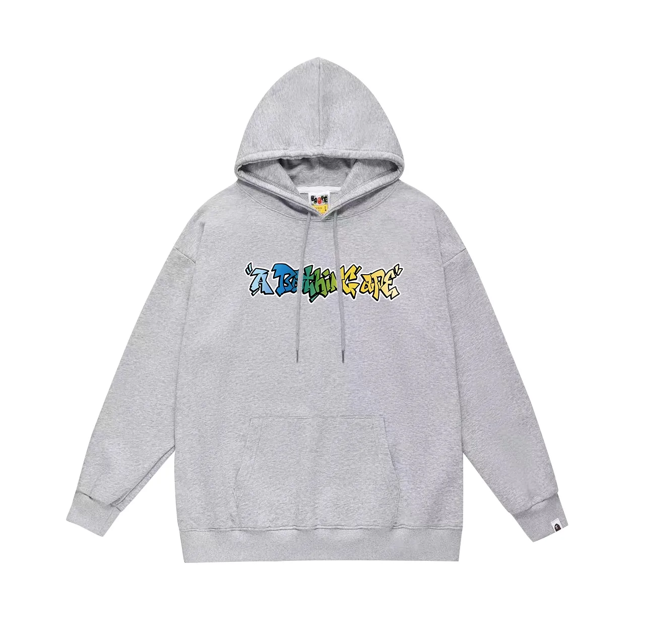 Model No. SC692# terry p160 plus velvet p180💰 (top version) BAPE graffiti letter ape head star printed hooded sweatshirt. Made of 380g large terry 430g silver fox velvet (drop shoulder large version) fabric. The texture is soft and non-pilling. Imported environmentally friendly printing glue. The pattern is bright and three-dimensional. Quality💥Same style for men and women. The upper body is trendy. Color: black white gray Size: S M L XL XXL