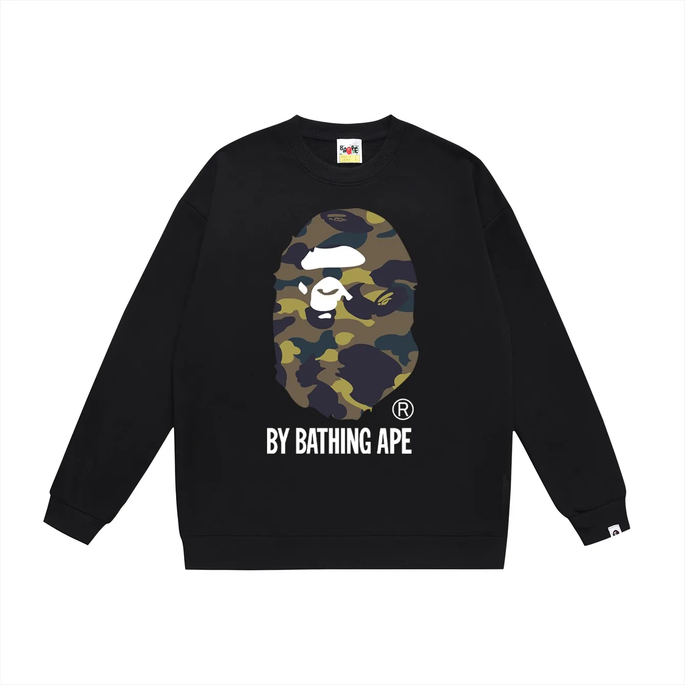P150 model number SC455# terry 75 plus velvet 80 (top version) BAPE multi-color ape head pattern printed round neck sweatshirt. Made of 350g large terry (drop shoulder large version) fabric, soft texture and no pilling. Imported environmentally friendly printing glue. Bright and three-dimensional pattern. Quality 💥Same style for men and women. The upper body is trendy. Color: black pink, white pink, gray pink, black green, white green, gray green, black red, white red, gray red. Black and blue White and blue Gray and blue Black and purple White and purple Gray and purple Size: S M L XL XXL