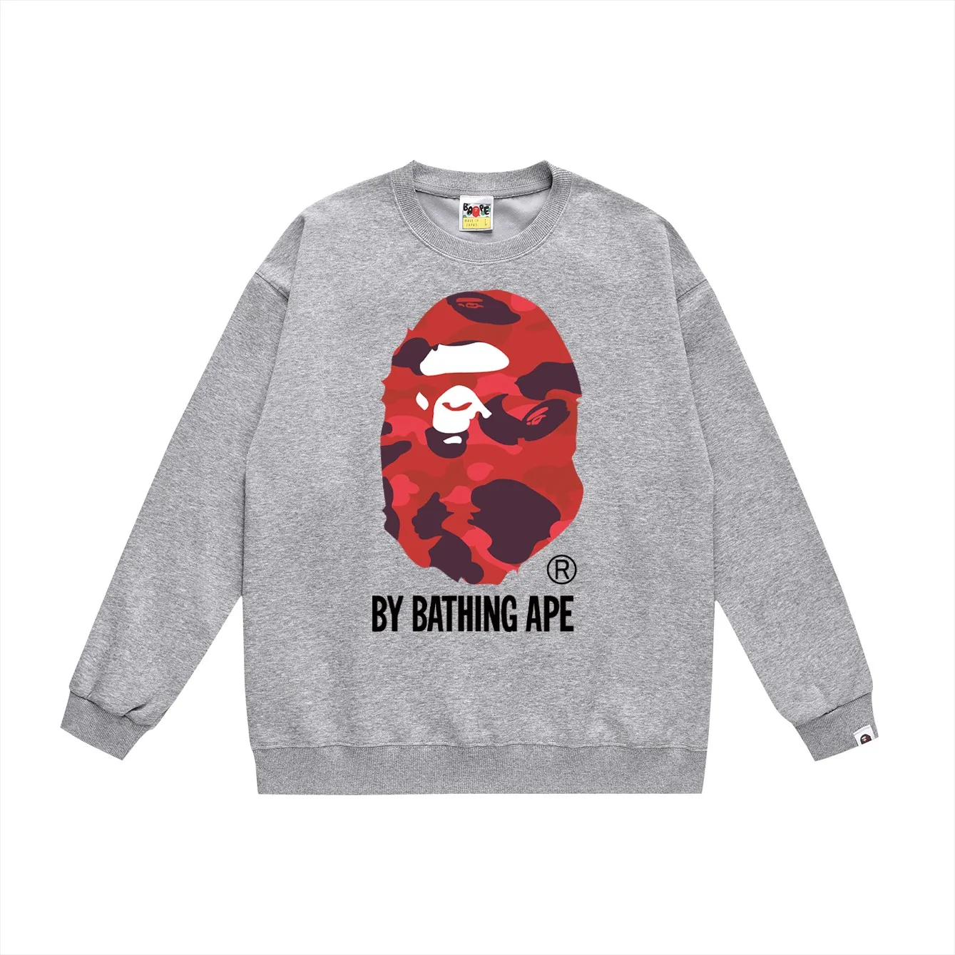P150 model number SC455# terry 75 plus velvet 80 (top version) BAPE multi-color ape head pattern printed round neck sweatshirt. Made of 350g large terry (drop shoulder large version) fabric, soft texture and no pilling. Imported environmentally friendly printing glue. Bright and three-dimensional pattern. Quality 💥Same style for men and women. The upper body is trendy. Color: black pink, white pink, gray pink, black green, white green, gray green, black red, white red, gray red. Black and blue White and blue Gray and blue Black and purple White and purple Gray and purple Size: S M L XL XXL
