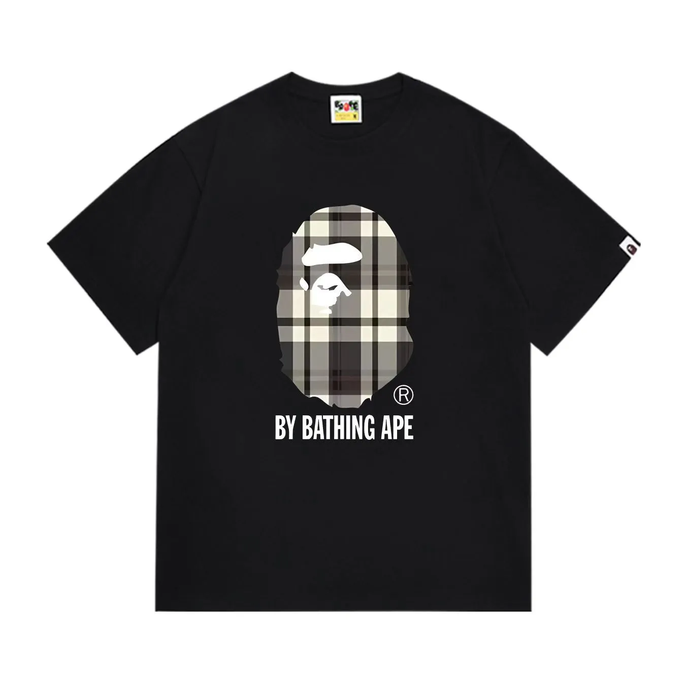 SC292#p110💰 (top version) BAPE uses 260 grams of high-quality high-weave pure cotton fabric, double yarn combed, soft texture and no pilling, imported environmentally friendly printing glue, bright and three-dimensional pattern, quality 💥Same style for men and women, the upper body is fashionable Color: black white Size: S M L XL XXL