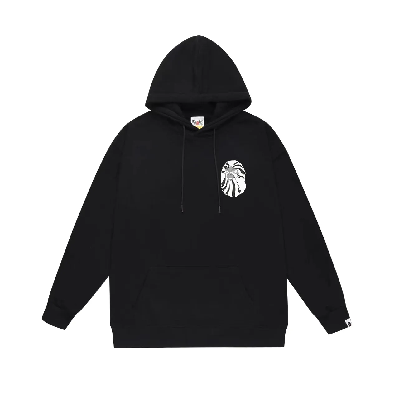 Model No. SC650# Terry p160 plus velvet p180💰 (top version) BAPE ape head printed hooded sweatshirt with big ape head print on the back. Made of 380g large terry 430g silver fox velvet (drop shoulder large version) fabric. The texture is soft and non-pilling. Imported environmentally friendly printing glue. The pattern is bright and three-dimensional. Quality💥Same style for men and women. The upper body is trendy. Color: black white gray Size: S M L XL XXL