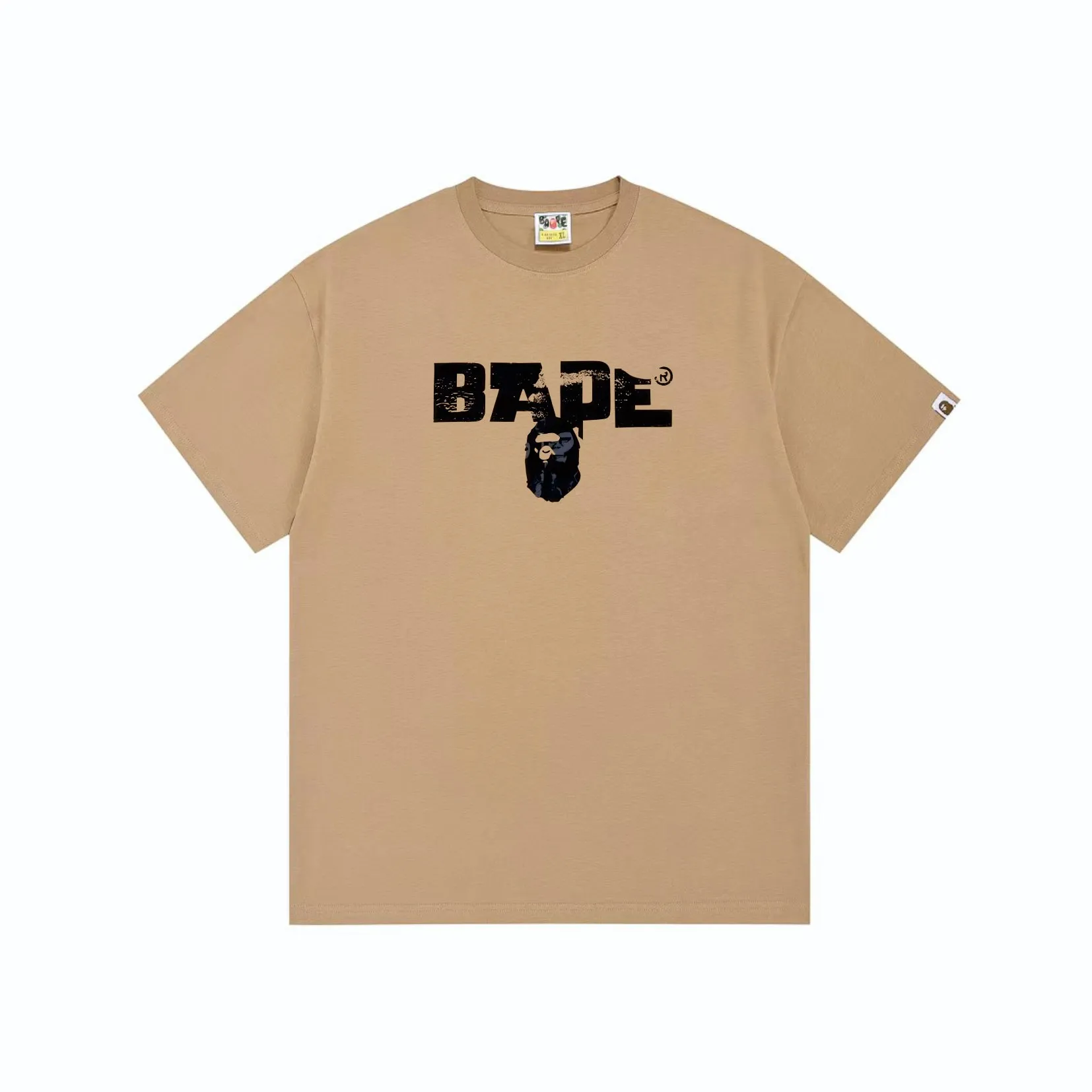 SC269#p110💰 (top version) BAPE Ape Army letter pattern printed short-sleeved T-shirt Made of 260 grams of high-quality high-weave pure cotton fabric, double yarn combed, soft texture and no pilling Imported environmentally friendly printing glue, bright and three-dimensional pattern, quality 💥Same style for men and women, the upper body is fashionable Color: black light brown Size: S M L XL XXL