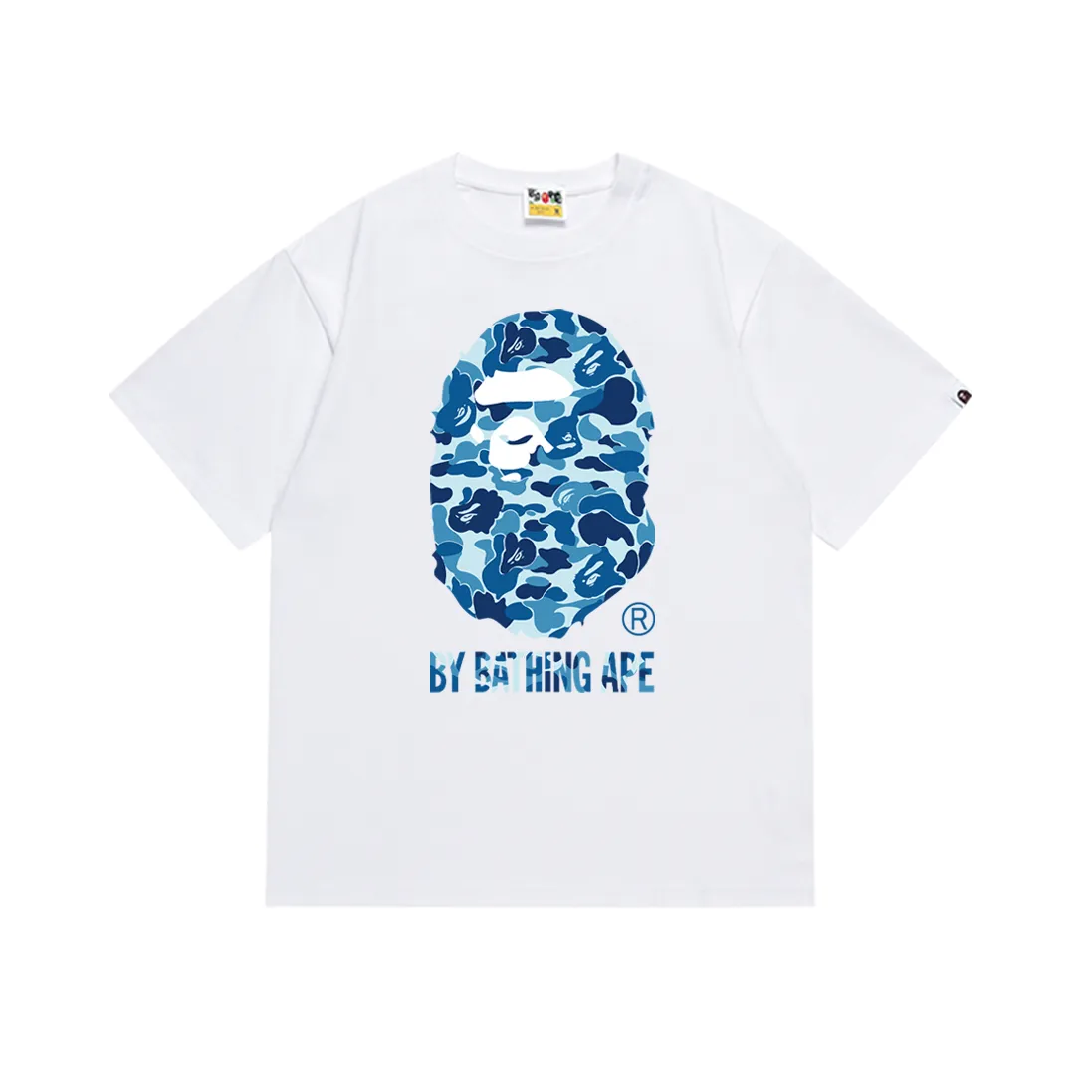 P110 SC075# (top version) BAPE camouflage ape head LOGO printed short-sleeved T-shirt Made of 260 grams of high-quality high-weave pure cotton fabric, double yarn combed, soft and non-pilling, imported environmentally friendly printing glue, bright and three-dimensional pattern, quality 💥Same style for men and women, the upper body is fashionable Color: black green white green black pink white pink black blue white blue Size: S M L XL XXL
