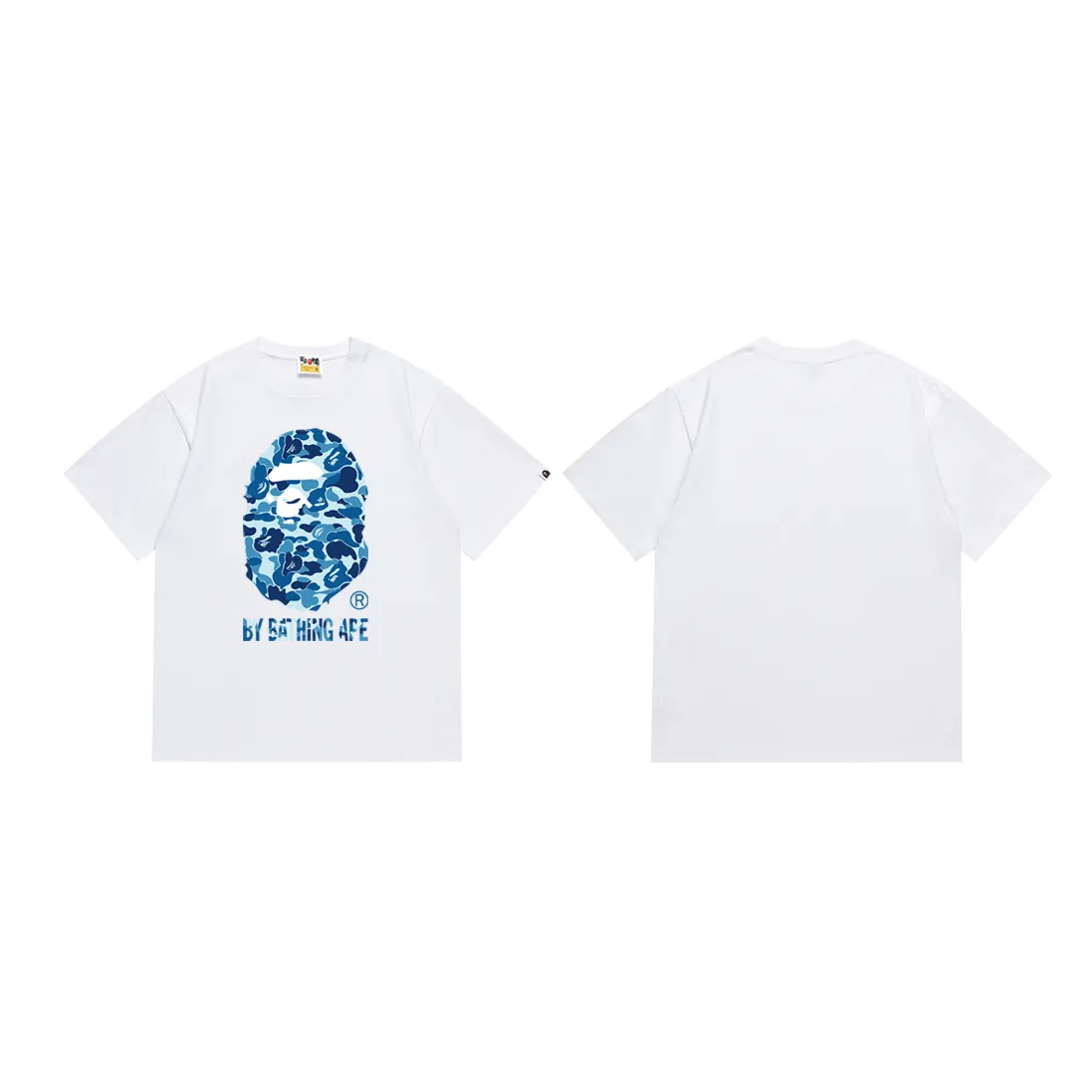P110 SC075# (top version) BAPE camouflage ape head LOGO printed short-sleeved T-shirt Made of 260 grams of high-quality high-weave pure cotton fabric, double yarn combed, soft and non-pilling, imported environmentally friendly printing glue, bright and three-dimensional pattern, quality 💥Same style for men and women, the upper body is fashionable Color: black green white green black pink white pink black blue white blue Size: S M L XL XXL