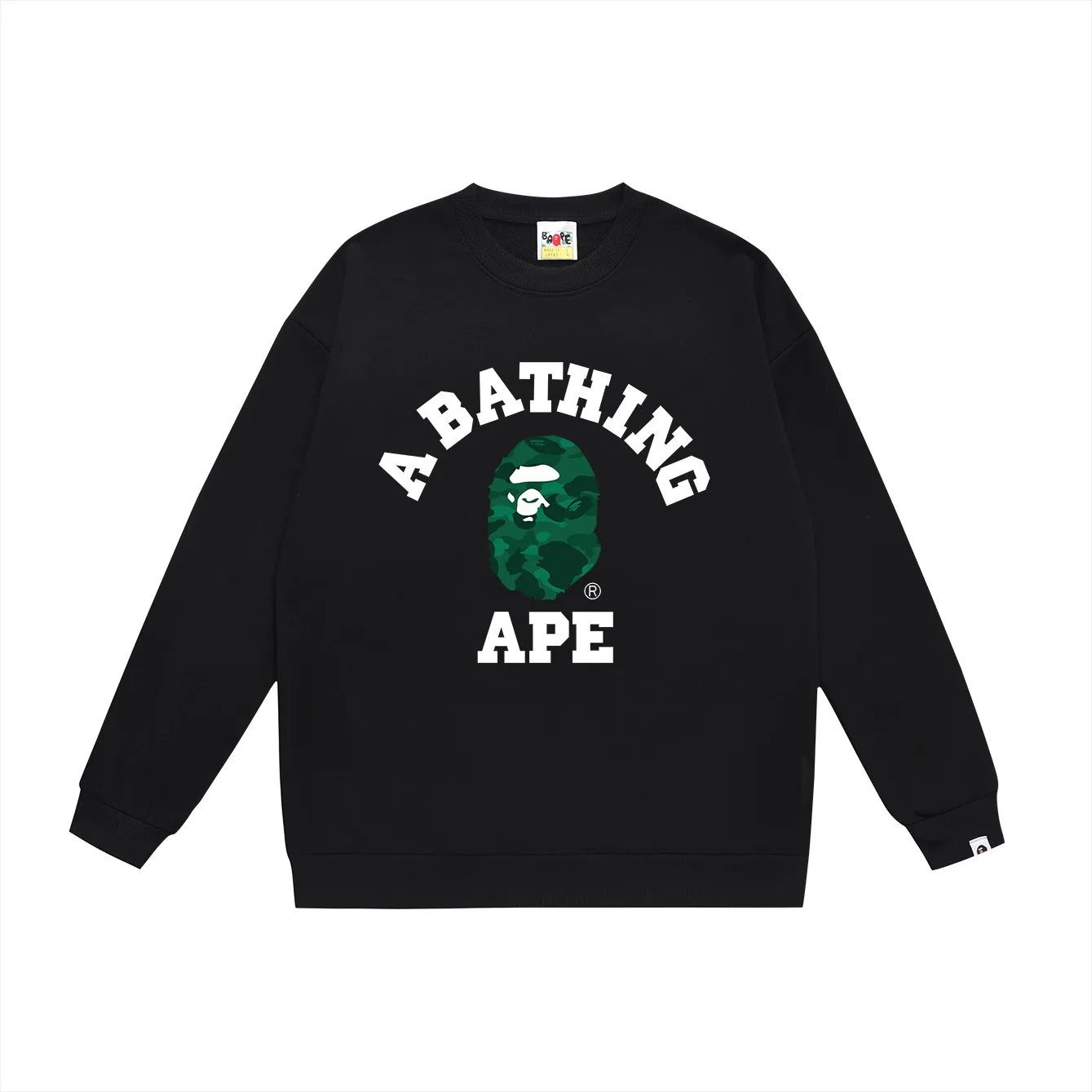 P150 model number SC499# terry 75 plus velvet 80 (top version) BAPE little ape head classic letter pattern printed round neck sweatshirt. Made of 350 grams of large terry (drop shoulder large version) fabric. The texture is soft and non-pilling. Imported environmentally friendly printing glue. The pattern is bright and three-dimensional. Quality 💥Same style for men and women. The upper body is trendy. Color: black white gray Size: S M L XL XXL