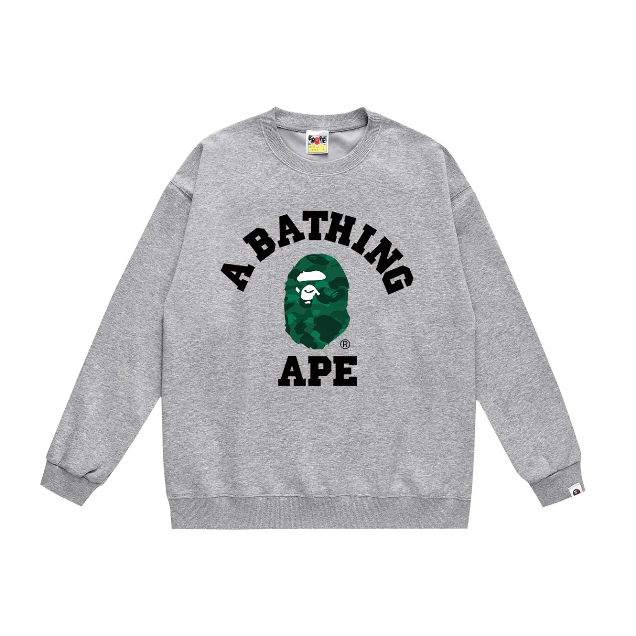 P150 model number SC499# terry 75 plus velvet 80 (top version) BAPE little ape head classic letter pattern printed round neck sweatshirt. Made of 350 grams of large terry (drop shoulder large version) fabric. The texture is soft and non-pilling. Imported environmentally friendly printing glue. The pattern is bright and three-dimensional. Quality 💥Same style for men and women. The upper body is trendy. Color: black white gray Size: S M L XL XXL