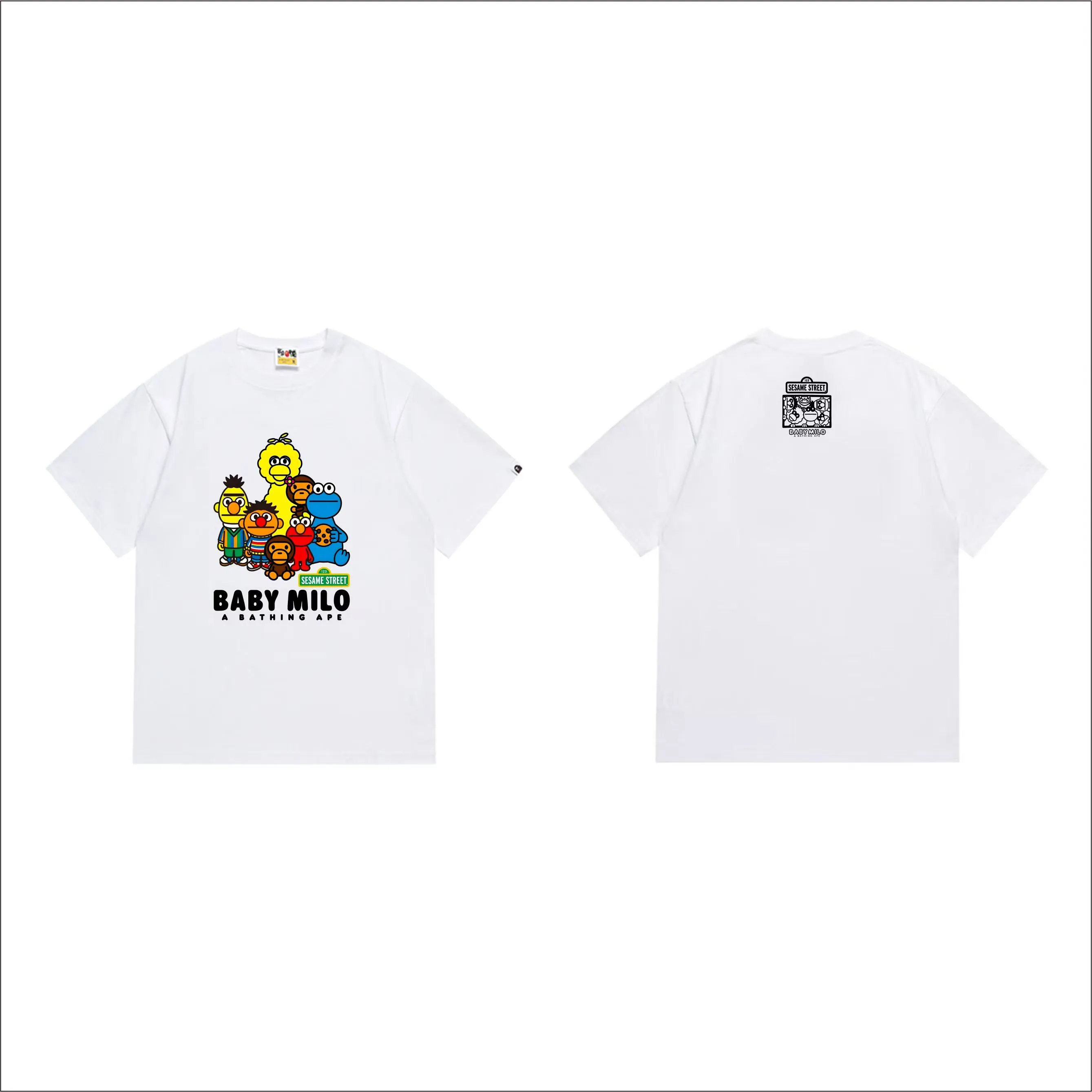 SC297#p110💰 (top version) BAPE is made of 260 grams of high-quality high-weave pure cotton fabric, double yarn combed, soft and non-pilling, imported environmentally friendly printing glue, bright and three-dimensional patterns, quality 💥Same style for men and women, the upper body is trendy Color: Black White Size: S M L XL XXL