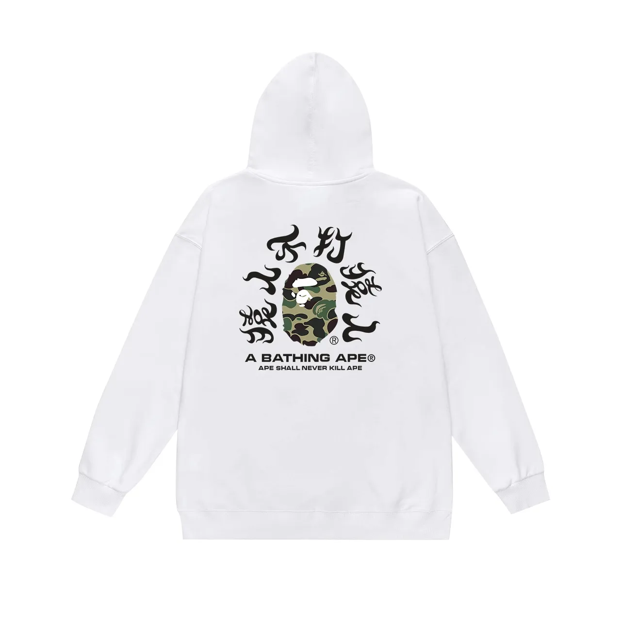 Model No. SC665# Terry p160 plus velvet p180💰 (top version) BAPE Monogram letter printed hooded sweatshirt. Made of 380g large terry 430g silver fox velvet (drop shoulder large version) fabric. The texture is soft and non-pilling. Imported environmentally friendly printing glue. The pattern is bright and three-dimensional. Quality💥Same style for men and women. The upper body is trendy. Color: black green white green gray green Size: S M L XL XXL