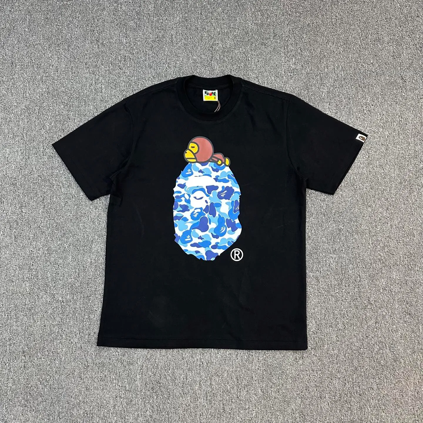 💰140 BAPE SS25 ABC CAMO series Cartoon ape orangutan pattern printing 280g weight linen cotton fabric ZP version Couple model: S-XXL [black pink white pink black blue white blue black green white green]