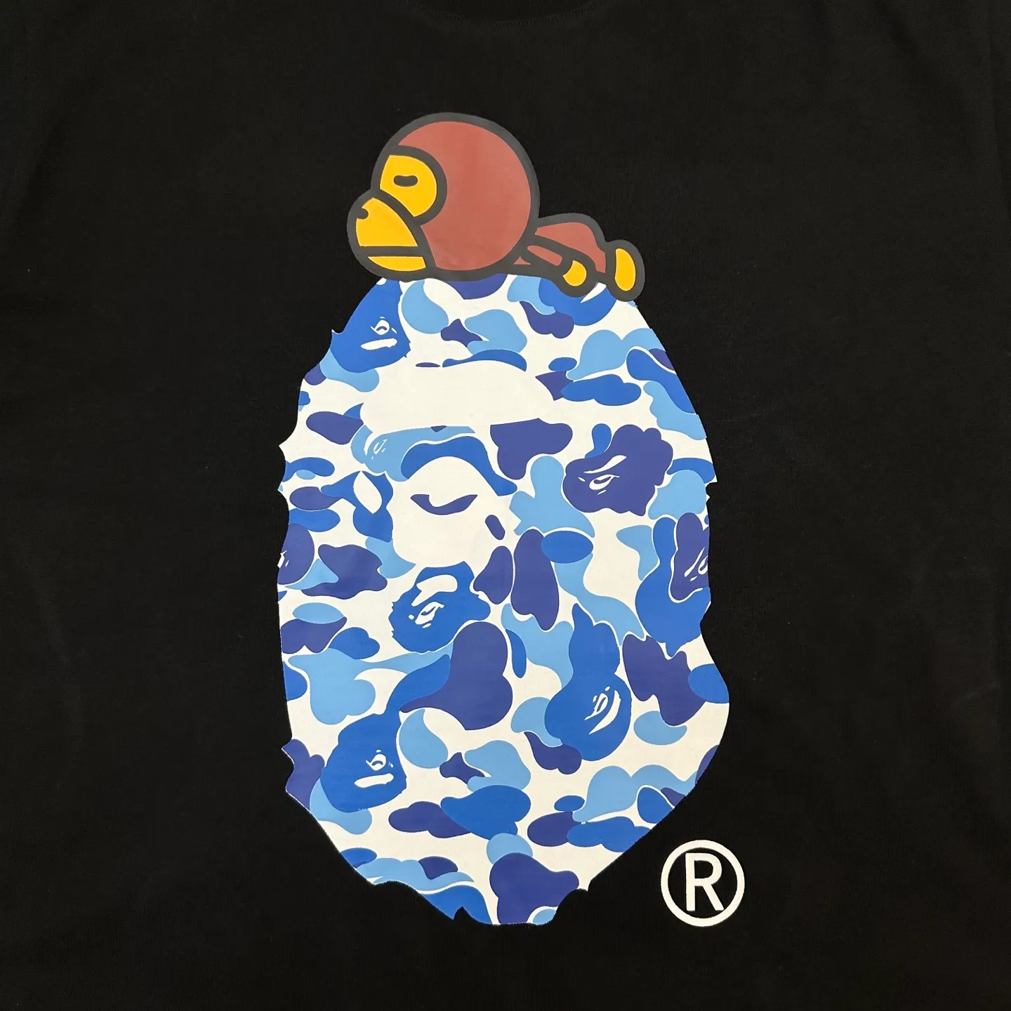 💰140 BAPE SS25 ABC CAMO series Cartoon ape orangutan pattern printing 280g weight linen cotton fabric ZP version Couple model: S-XXL [black pink white pink black blue white blue black green white green]