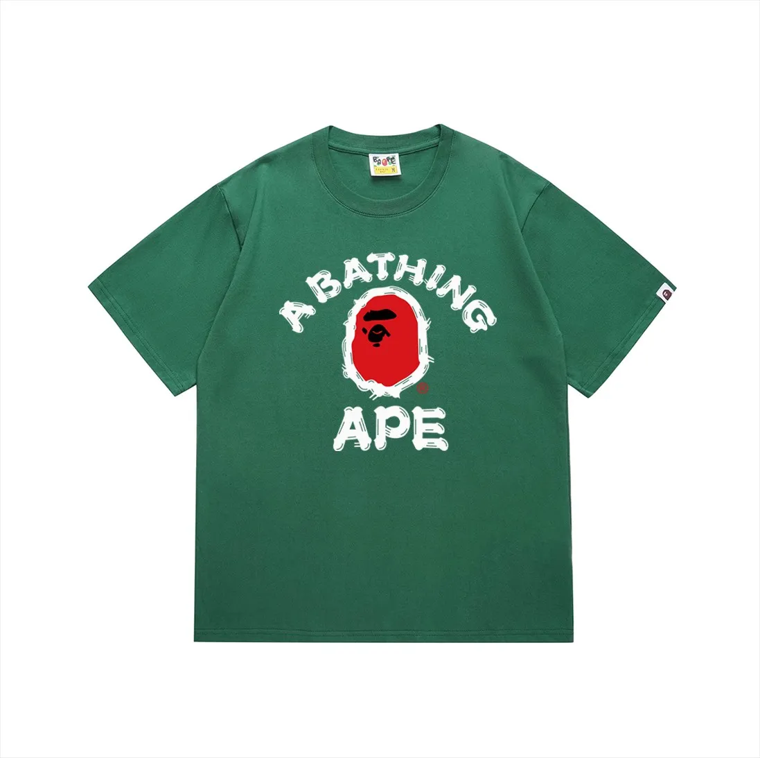 SC197#p110💰 (top version) BAPE ape head letter brush print pattern T-shirt Made of 260 grams of high-quality high-weave pure cotton fabric, double yarn combed, soft texture and no pilling Imported environmentally friendly printing glue, bright and three-dimensional pattern, quality 💥Same style for men and women, the upper body is trendy Color: black, white, khaki, green, orange Size: S M L XL XXL