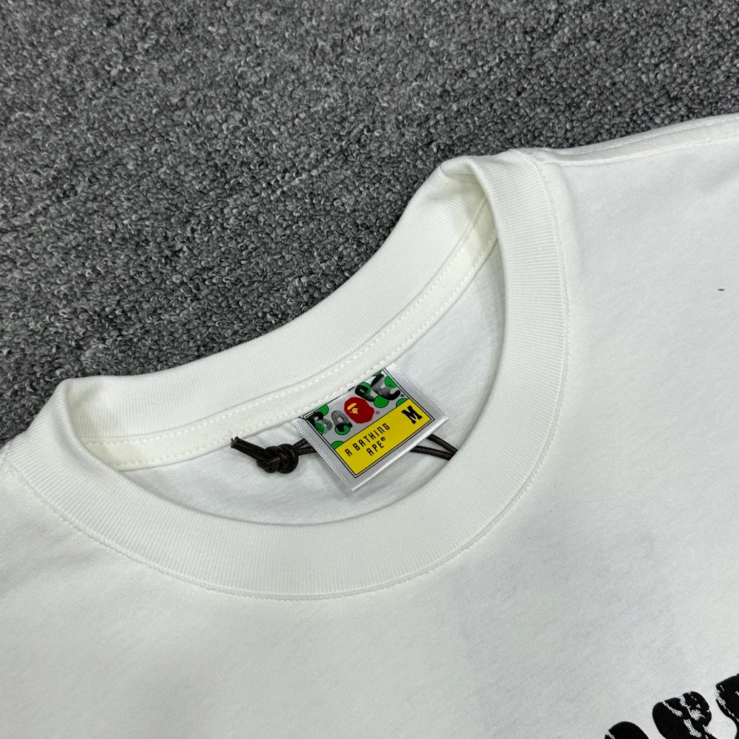 💰140 BAPE ape head letter 1993 digital printed short-sleeved T-shirt 280g weight linen cotton fabric ZP version couple style: S-XXL [charcoal gray white]