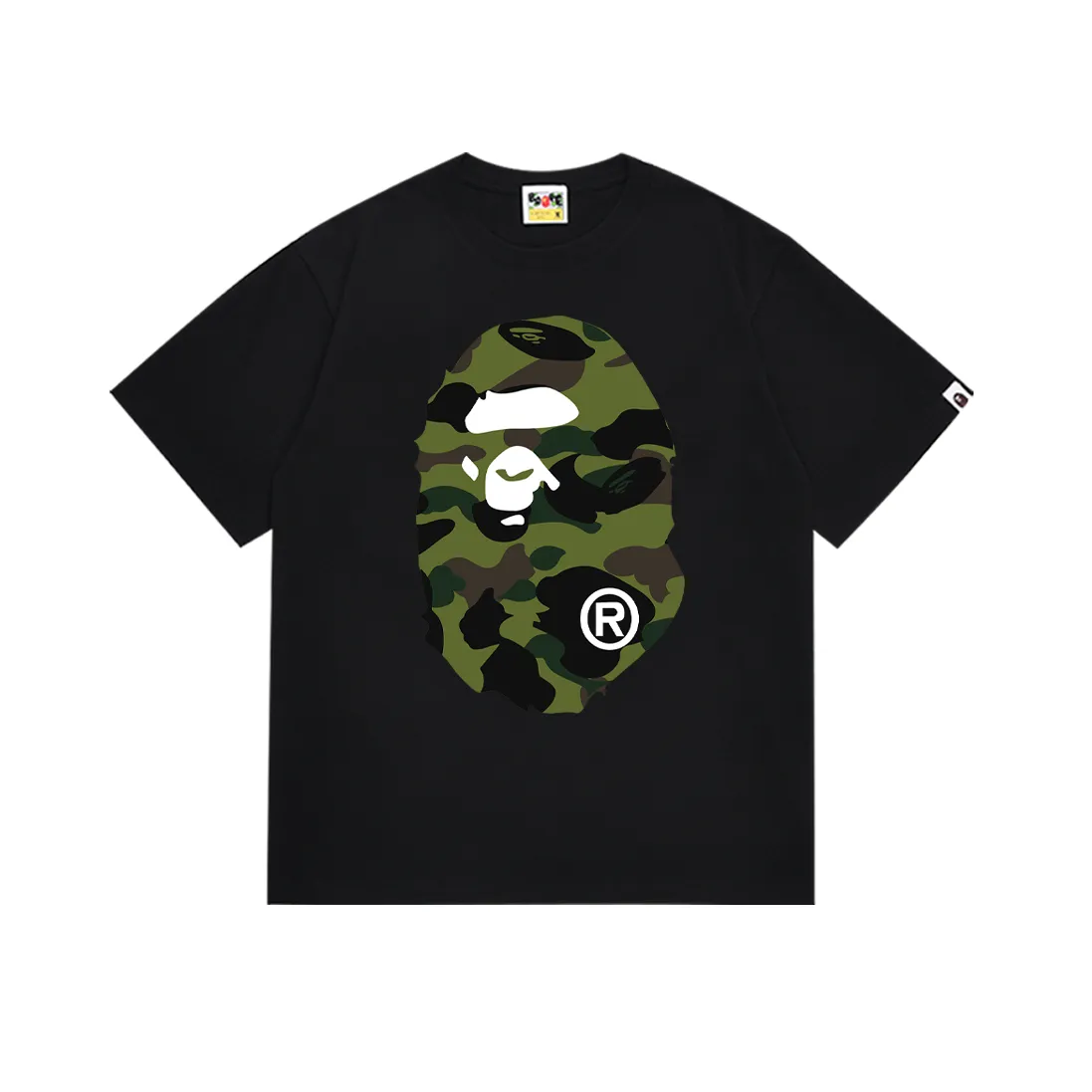 P110 SC060# (top version) BAPE double-sided camouflage ape head printed short-sleeved T-shirt Made of 260 grams of high-quality high-weave pure cotton fabric, double yarn combed, soft texture and no pilling Imported environmentally friendly printing glue, bright and three-dimensional pattern, quality 💥unisex style, the upper body is fashionable Color: white camouflage black camouflage white yellow black yellow white green black green white purple black purple white red black red Size: S M L XL XXL