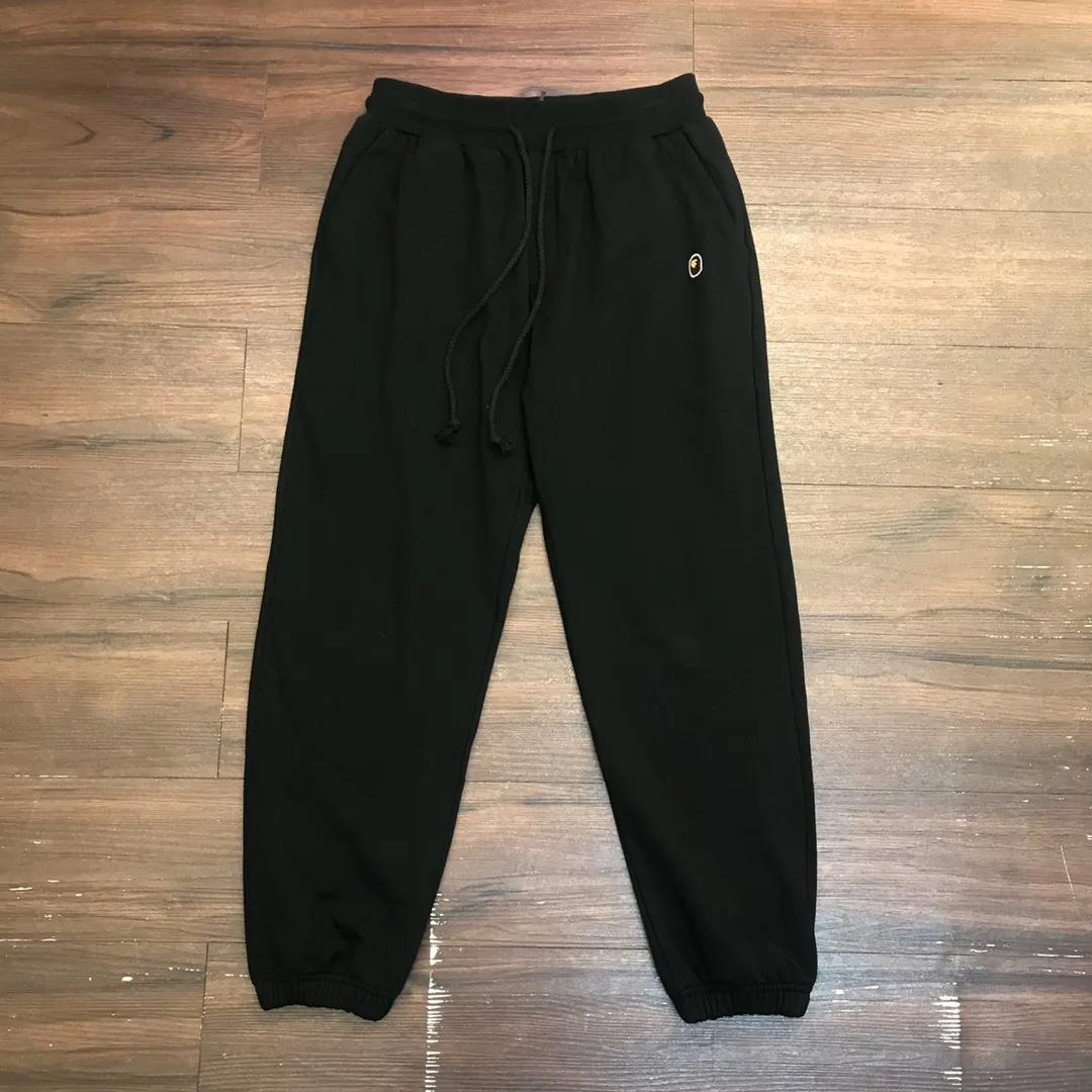 💰260 XX102 BAPE Embroidered Little Ape Casual Loose Trousers Customized Fabric Couple Style: M—XXL [Green Gray Black]