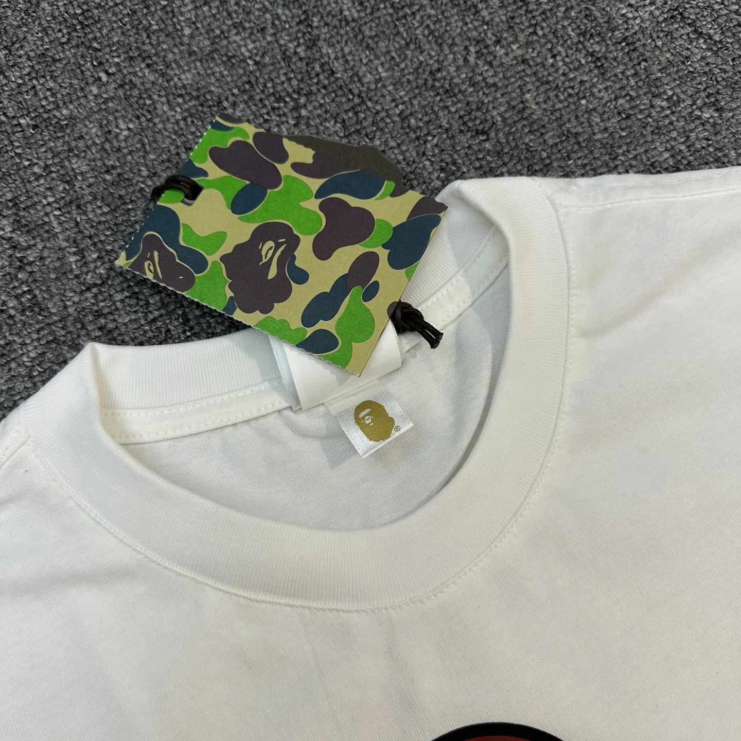 💰140 BAPE SS25 ABC CAMO series Cartoon ape orangutan pattern printing 280g weight linen cotton fabric ZP version Couple model: S-XXL [black pink white pink black blue white blue black green white green]