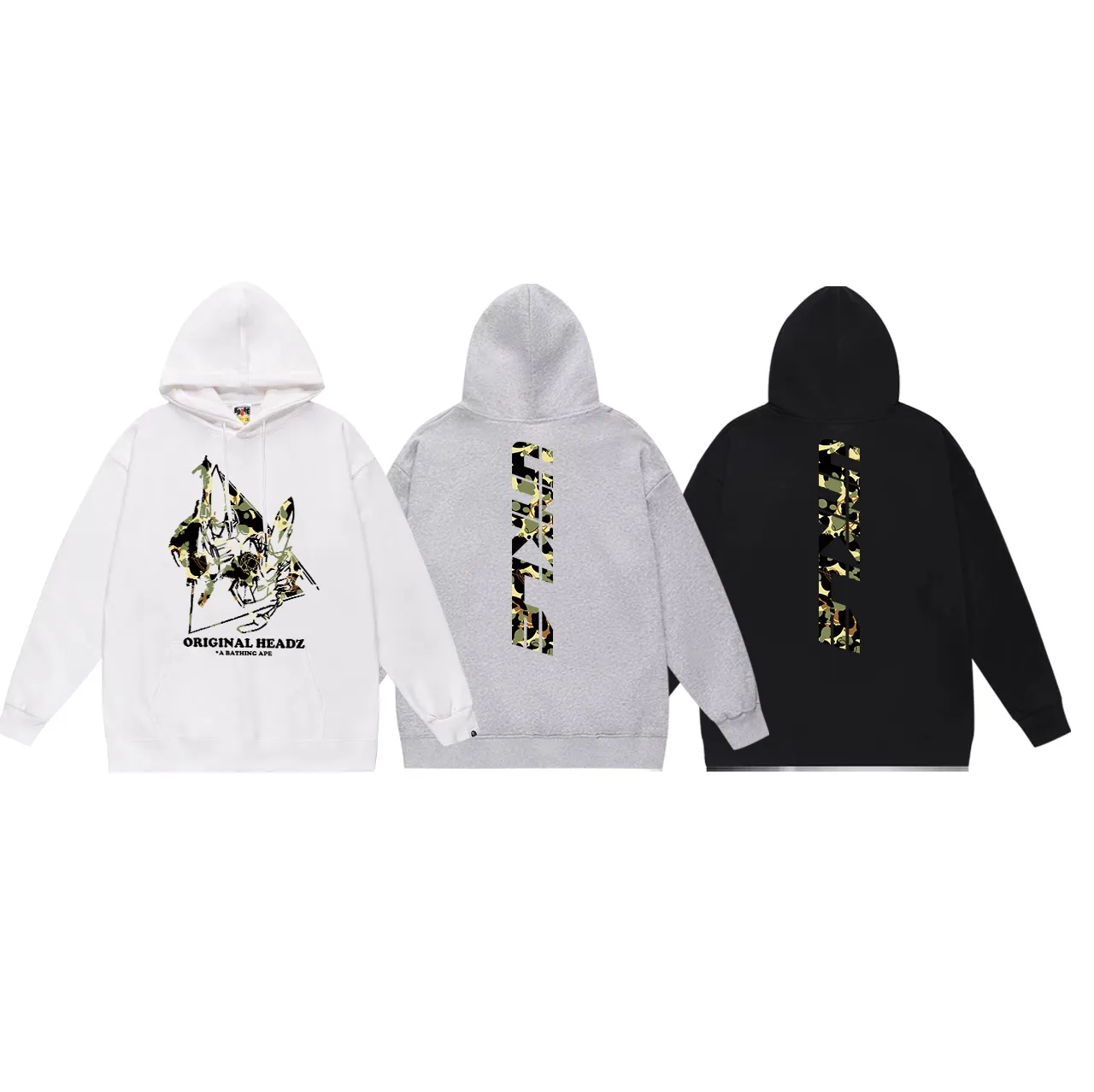 Model No. SC731# Terry p160 plus velvet 180💰 (top version) BAPE✖️UNKLE co-branded Logo printed hooded sweatshirt Made of 380g large terry (drop shoulder large version) fabric, soft texture and no pilling Imported environmentally friendly printing glue The pattern is bright and three-dimensional Quality💥Same style for men and women The upper body is trendy Color: black white gray Size: S M L XL XXL