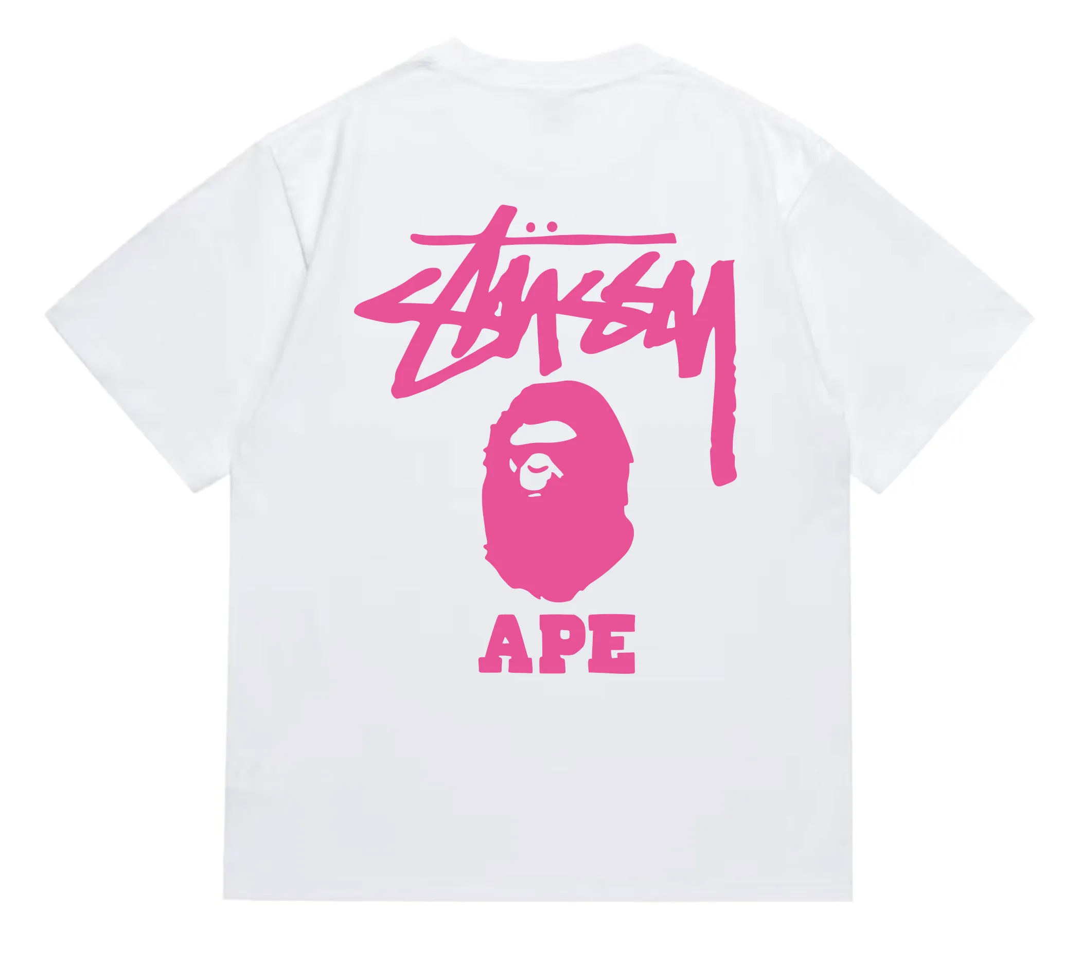 SC202#p110💰 (top version) BAPE×Stussy co-branded Stussy letter ape print T-shirt Made of 260 grams of high-quality high-weave pure cotton fabric, double yarn combed, soft texture without pilling, imported environmentally friendly printing glue, bright and three-dimensional pattern, quality 💥Same style for men and women, the upper body is fashionable Color: black pink white pink gray pink pink pink red pink black and white gray and white pink and white red and white white and black Gray and black Pink and black Red and black Size: S M L XL XXL