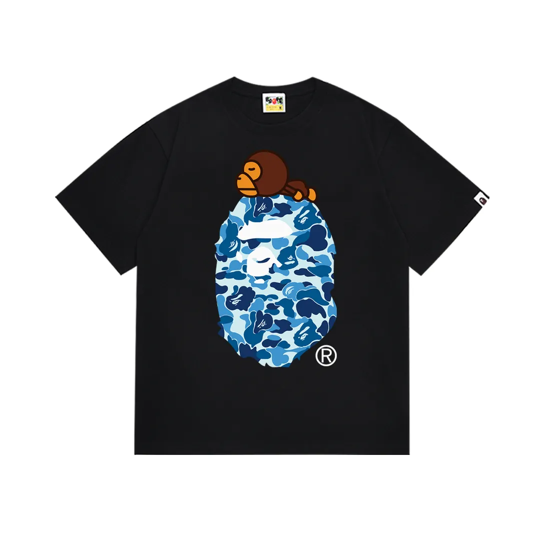 P110 SC048# (top version) BAPE camouflage ape head LOGO printed short-sleeved T-shirt Made of 260 grams of high-quality high-weave pure cotton fabric, double yarn combed, soft texture and no pilling Imported environmentally friendly printing glue, bright and three-dimensional pattern, quality 💥Same style for men and women, the upper body is fashionable Color: black green, white green, black pink, white powder, black blue, white blue Size: S M L XL XXL
