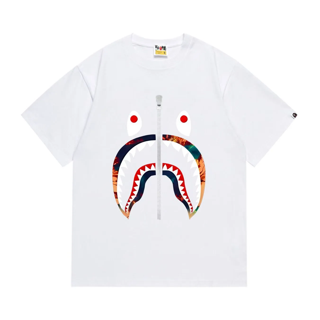 SC1012#p110💰 (top version) BAPE uses 260 grams of high-quality high-weave pure cotton fabric, double yarn combed, soft texture and no pilling, imported environmentally friendly printing glue, bright and three-dimensional pattern, quality 💥Same style for men and women, the upper body is fashionable Color: black white Size: S M L XL XXL