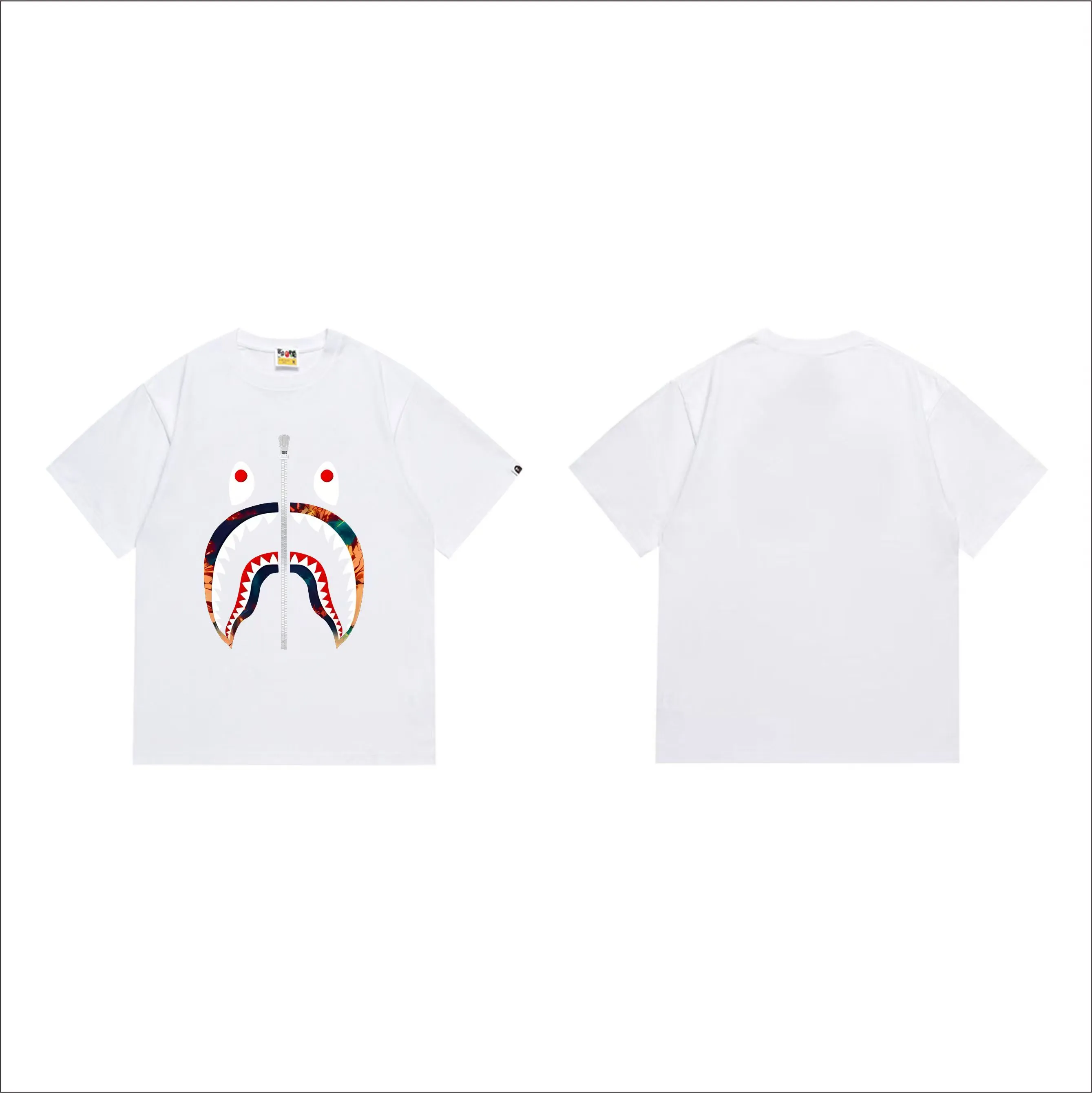 SC1012#p110💰 (top version) BAPE uses 260 grams of high-quality high-weave pure cotton fabric, double yarn combed, soft texture and no pilling, imported environmentally friendly printing glue, bright and three-dimensional pattern, quality 💥Same style for men and women, the upper body is fashionable Color: black white Size: S M L XL XXL