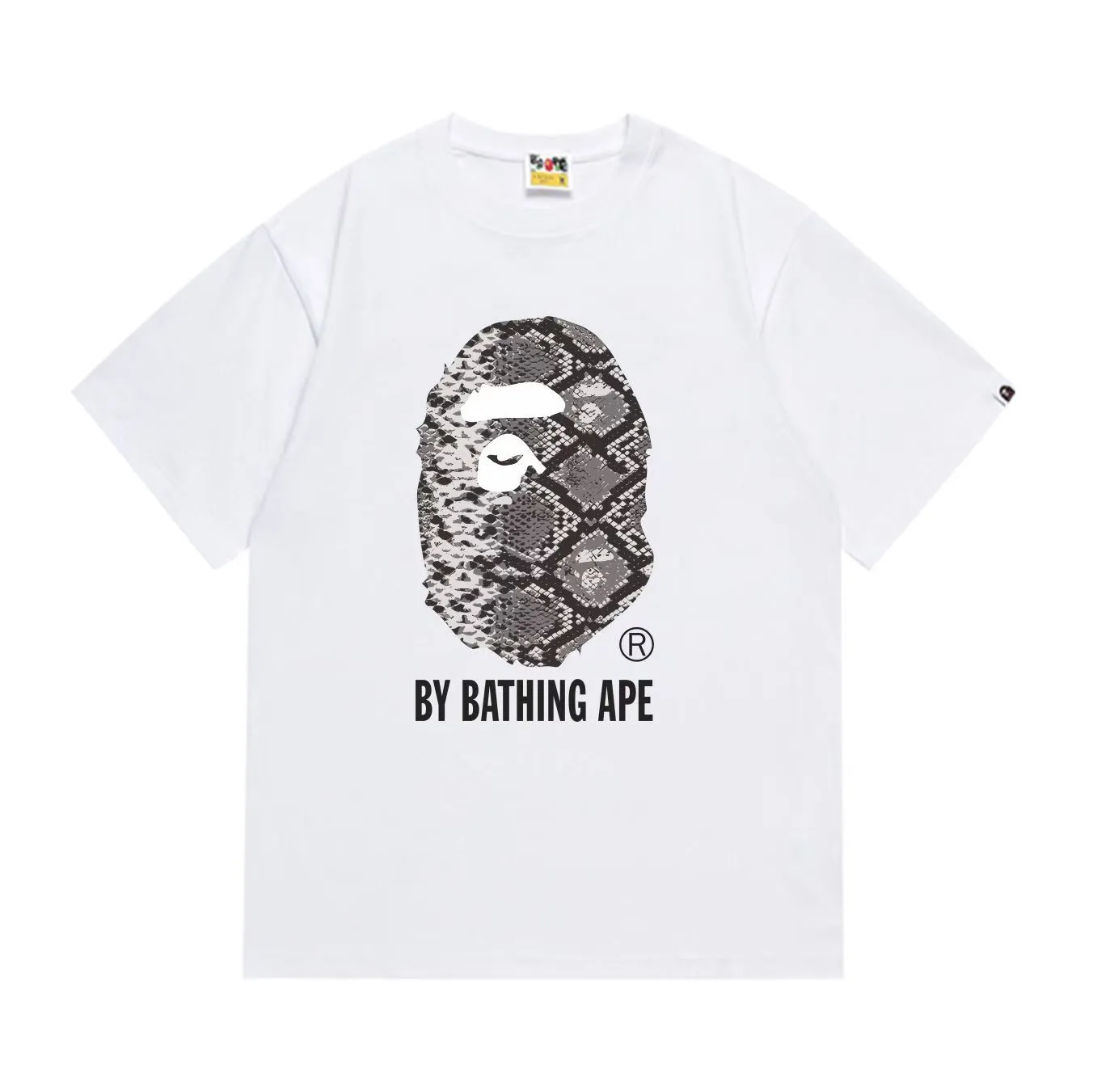 SC287#p110💰 (top version) BAPE is made of 260 grams of high-quality high-weave pure cotton fabric, double yarn combed, soft and non-pilling, imported environmentally friendly printing glue, bright and three-dimensional patterns, quality 💥Same style for men and women, the upper body is trendy Color: Black White Size: S M L XL XXL
