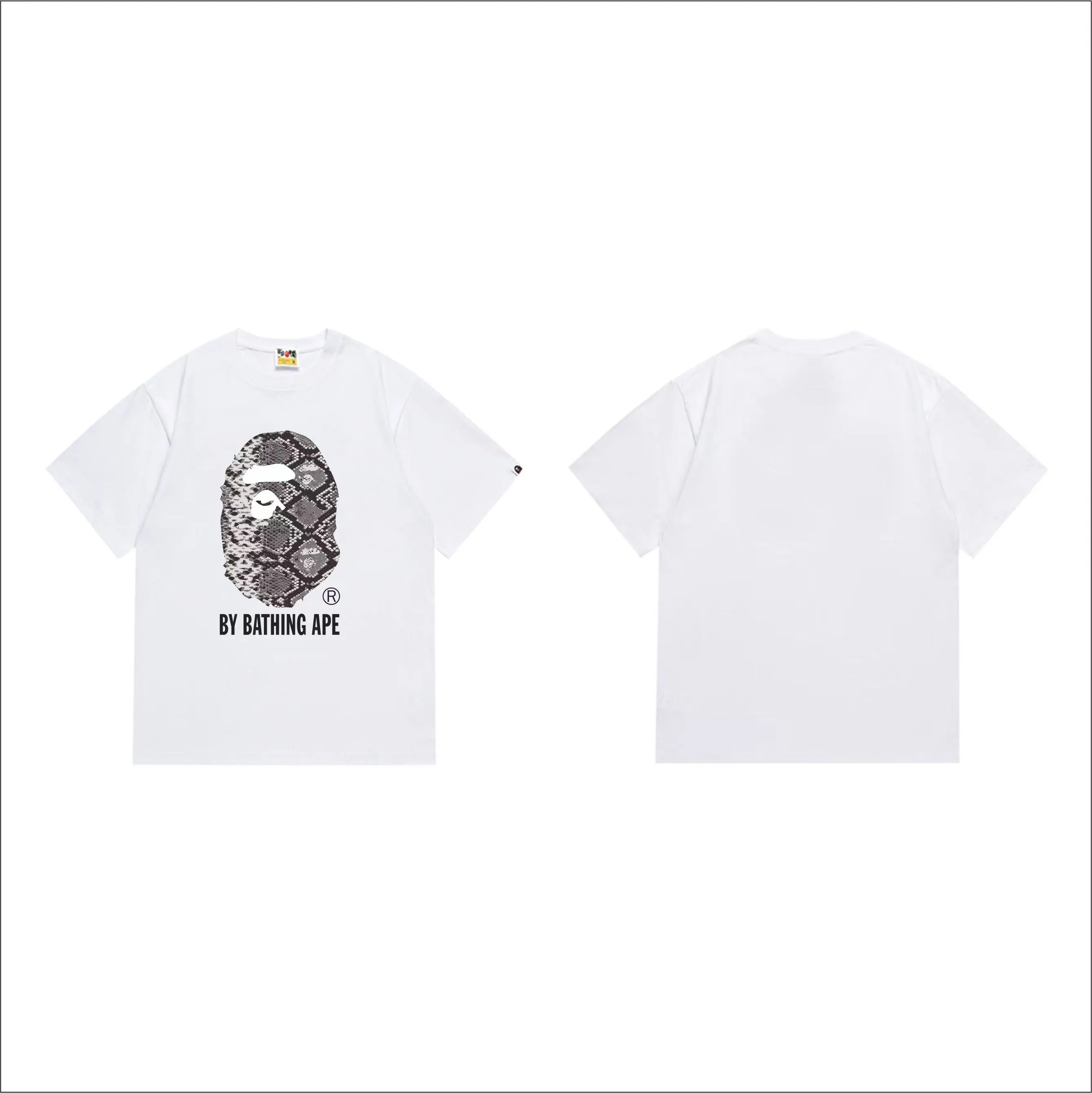 SC287#p110💰 (top version) BAPE is made of 260 grams of high-quality high-weave pure cotton fabric, double yarn combed, soft and non-pilling, imported environmentally friendly printing glue, bright and three-dimensional patterns, quality 💥Same style for men and women, the upper body is trendy Color: Black White Size: S M L XL XXL