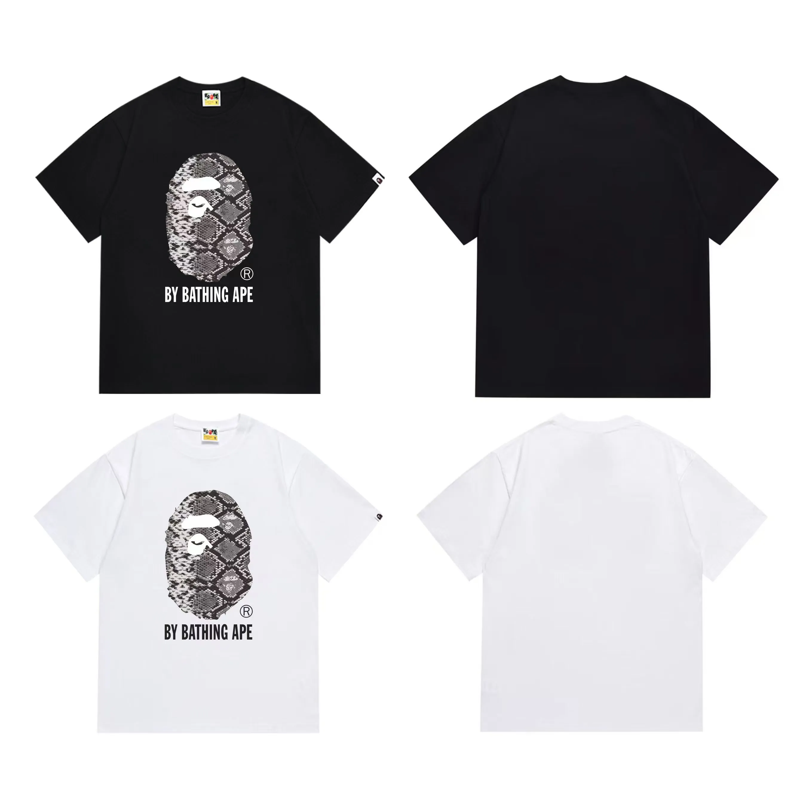 SC287#p110💰 (top version) BAPE is made of 260 grams of high-quality high-weave pure cotton fabric, double yarn combed, soft and non-pilling, imported environmentally friendly printing glue, bright and three-dimensional patterns, quality 💥Same style for men and women, the upper body is trendy Color: Black White Size: S M L XL XXL
