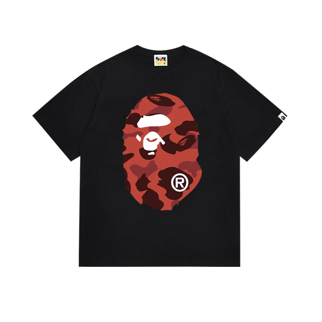 P110 SC060# (top version) BAPE double-sided camouflage ape head printed short-sleeved T-shirt Made of 260 grams of high-quality high-weave pure cotton fabric, double yarn combed, soft texture and no pilling Imported environmentally friendly printing glue, bright and three-dimensional pattern, quality 💥unisex style, the upper body is fashionable Color: white camouflage black camouflage white yellow black yellow white green black green white purple black purple white red black red Size: S M L XL XXL