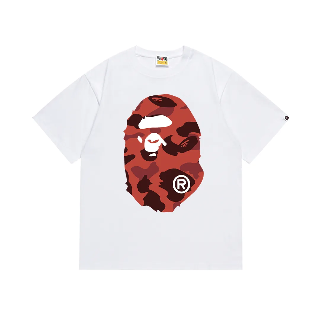 P110 SC060# (top version) BAPE double-sided camouflage ape head printed short-sleeved T-shirt Made of 260 grams of high-quality high-weave pure cotton fabric, double yarn combed, soft texture and no pilling Imported environmentally friendly printing glue, bright and three-dimensional pattern, quality 💥unisex style, the upper body is fashionable Color: white camouflage black camouflage white yellow black yellow white green black green white purple black purple white red black red Size: S M L XL XXL