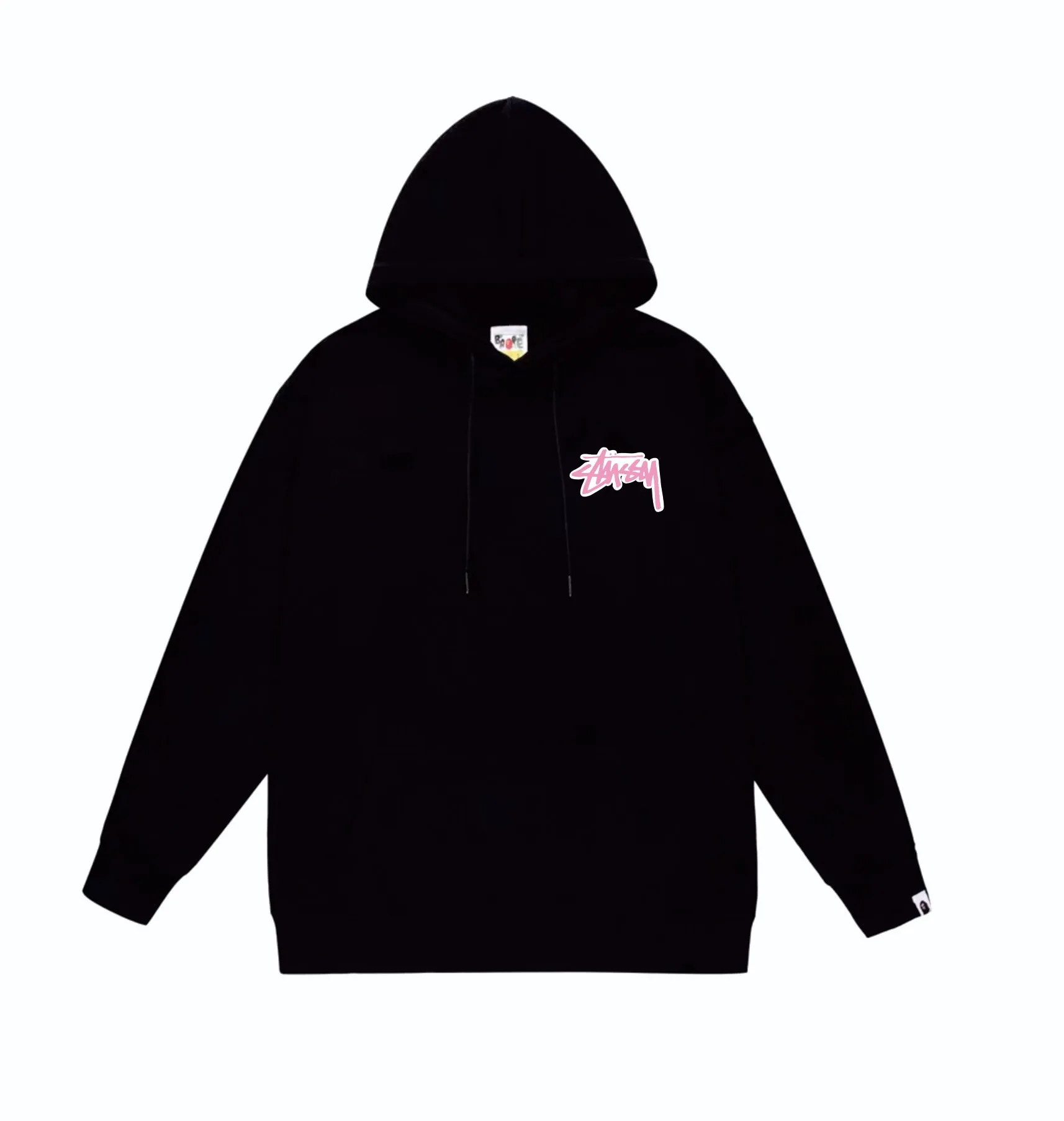 P160 model number SC806# terry 80 plus velvet 90 (top version) BAPE×STUSSY co-branded Stussy letter printed hooded sweatshirt Made of 380g large terry (drop shoulder large version) fabric, soft texture and no pilling Imported environmentally friendly printing glue The pattern is bright and three-dimensional Quality 💥Same style for men and women The upper body is trendy Color: black white gray Size: S M L XL XXL