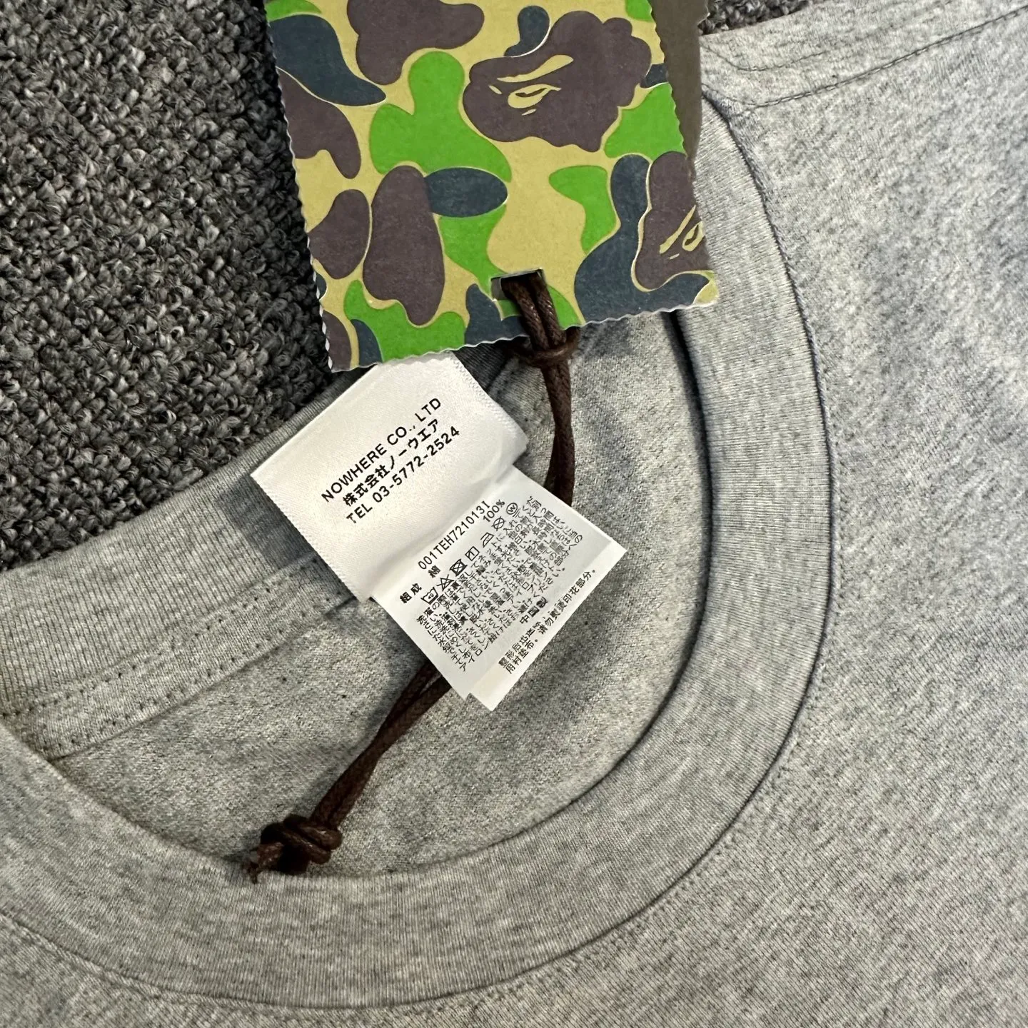💰140 BAPE SS25 ape letter embroidered round neck 280g heavy linen cotton fabric ZP version Couple model: S-XXL [Black White Gray]