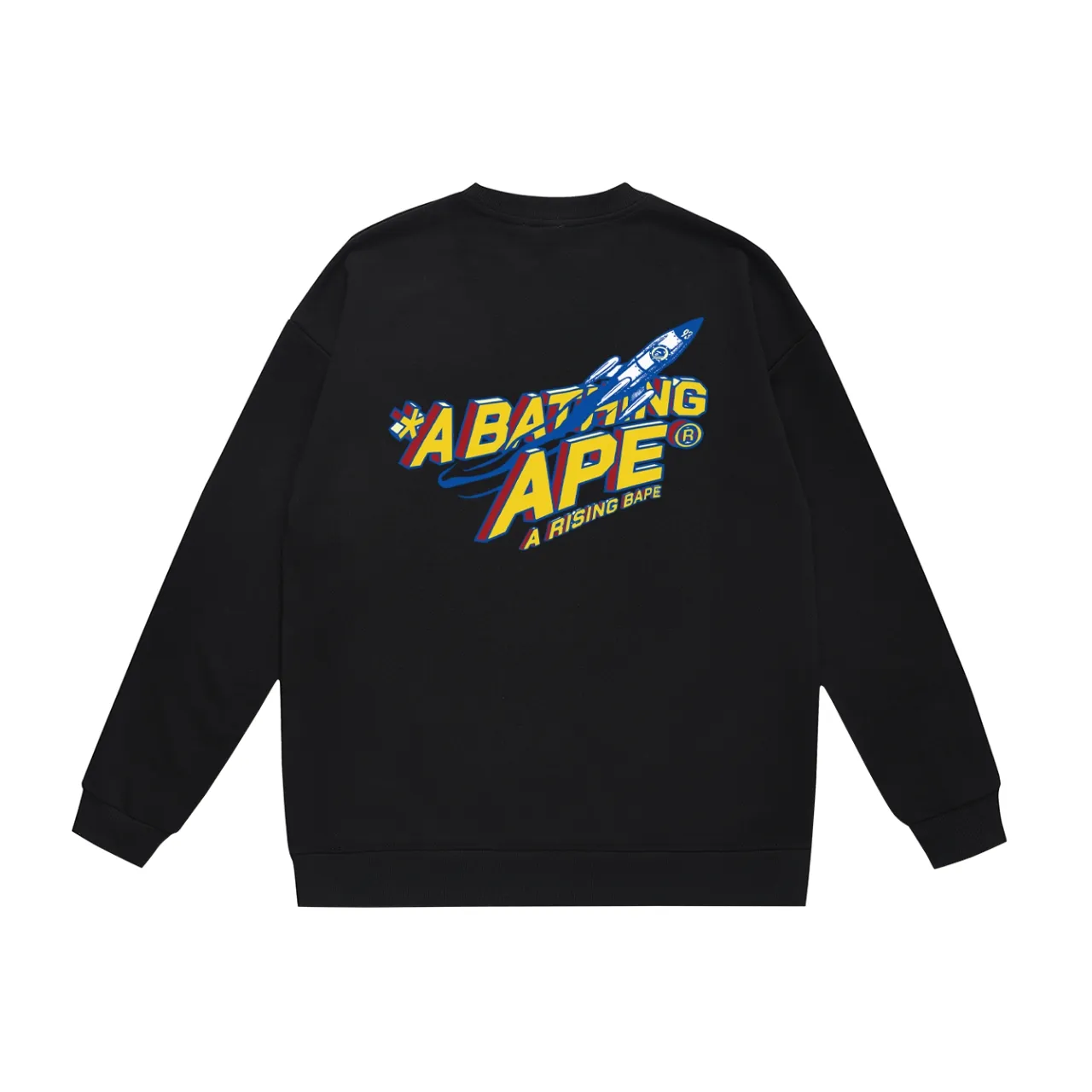 P150 model number SC484# terry 75 plus velvet 80 (top version) BAPE moon ape head rocket letter comic style round neck sweatshirt Made of 350g large terry (drop shoulder large version) fabric, soft texture and no pilling Imported environmentally friendly printing glue The pattern is bright and three-dimensional Quality 💥Same style for men and women The upper body is fashionable Color: black white gray Size: S M L XL XXL
